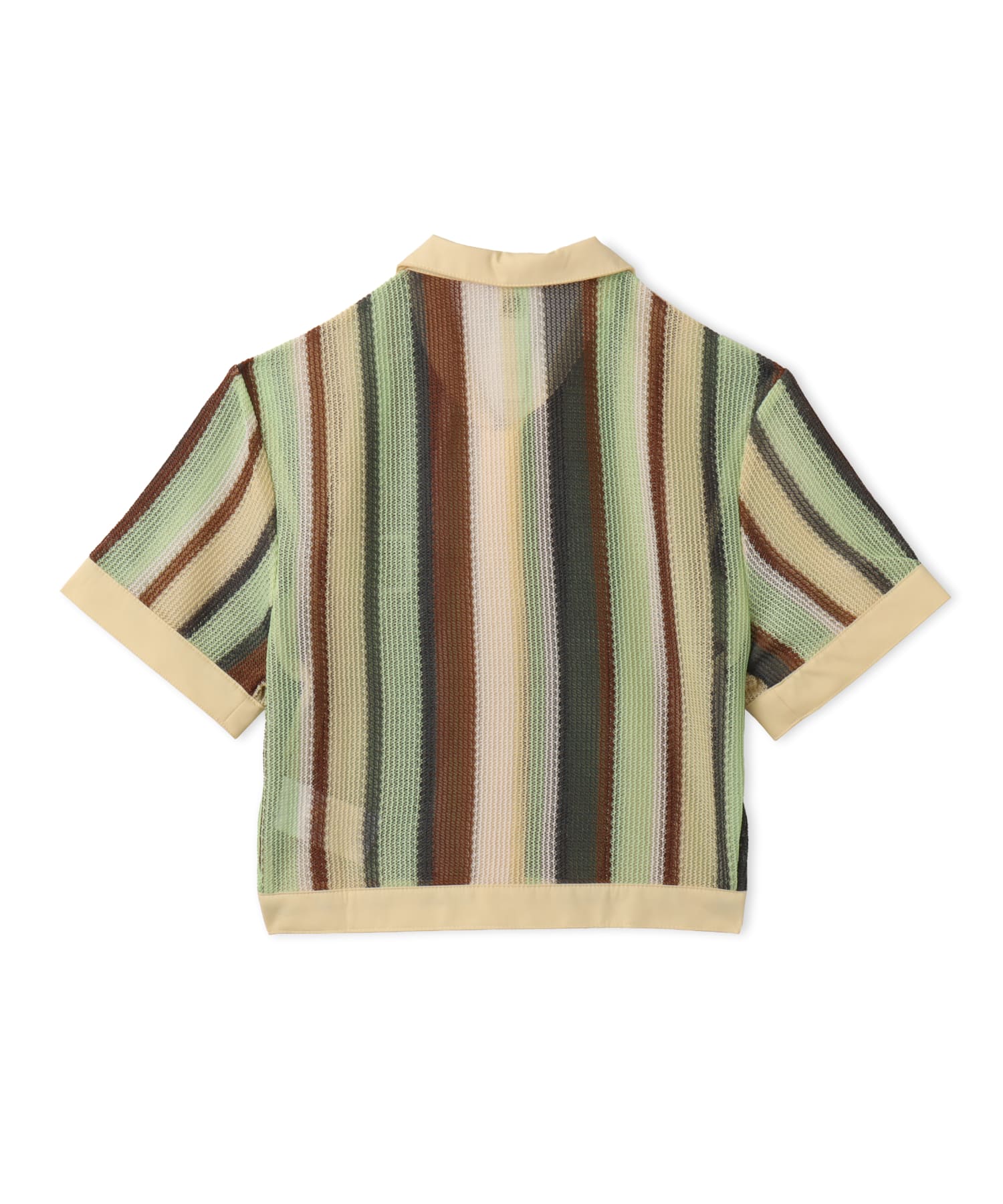 adidas SUMMER GLOW STRIPED CROPPED POLO マルチカラー/イージーイエローの画像