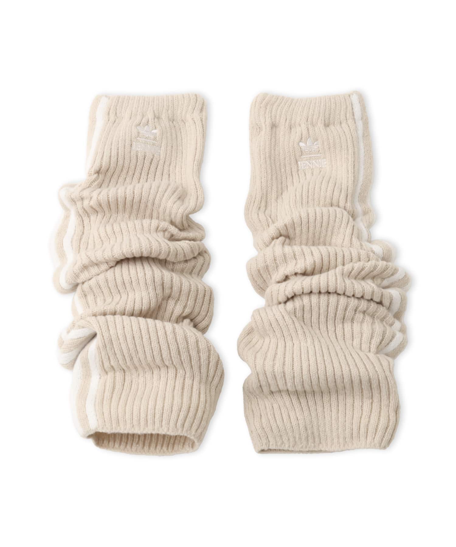 adidas JENNIE KNEE HIGH LEG WARMERS クリアブラウン/ホワイトの画像