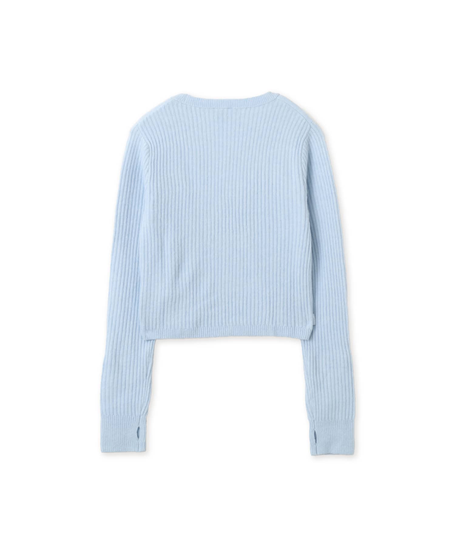 adidas JENNIE KNITTED WRAP AROUND CARDIGAN ワンダーブルーの画像