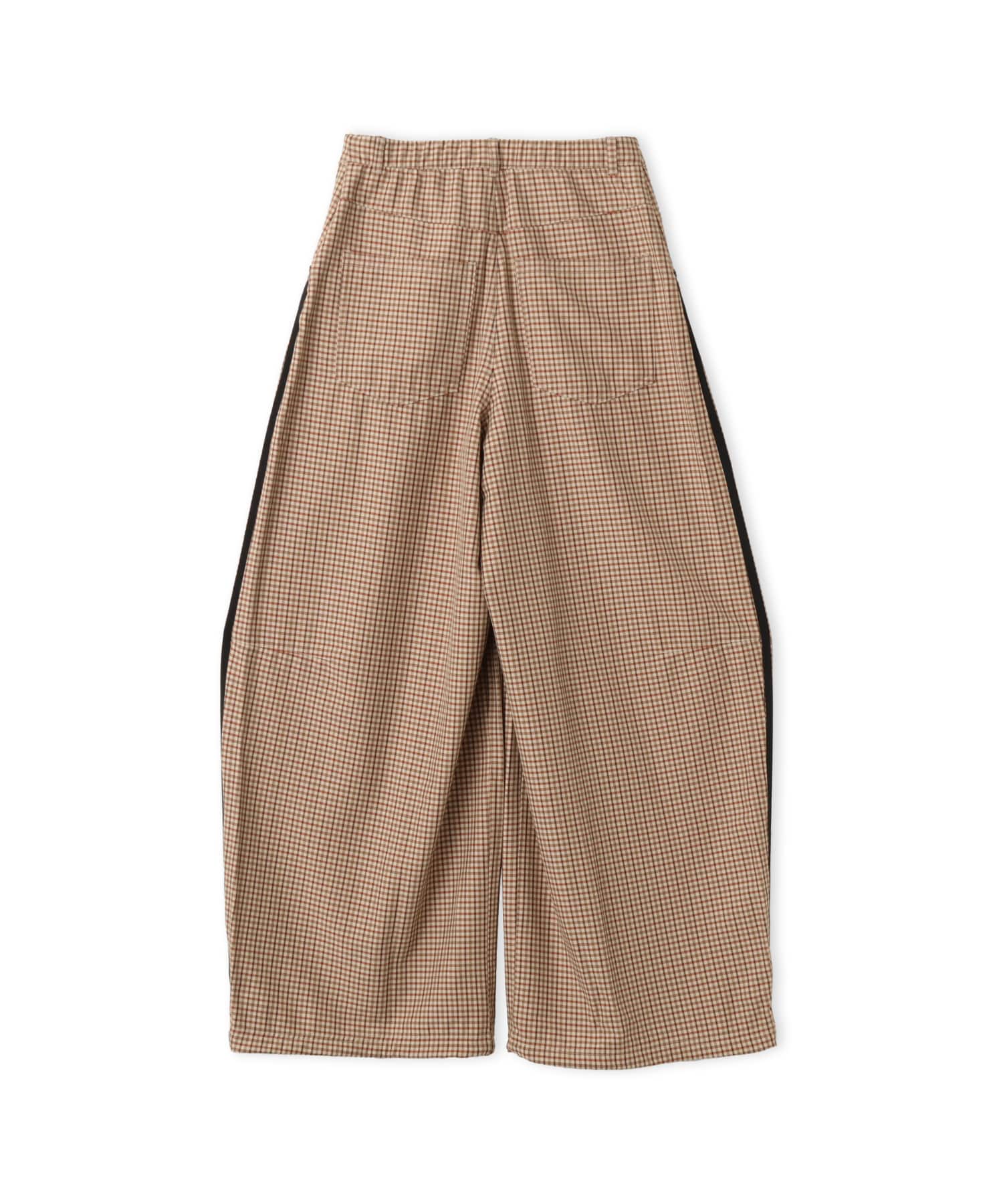 adidas CHECKS TROUSER LOOSE PANTS クリスタルリネン/オーロラコーヒーの画像