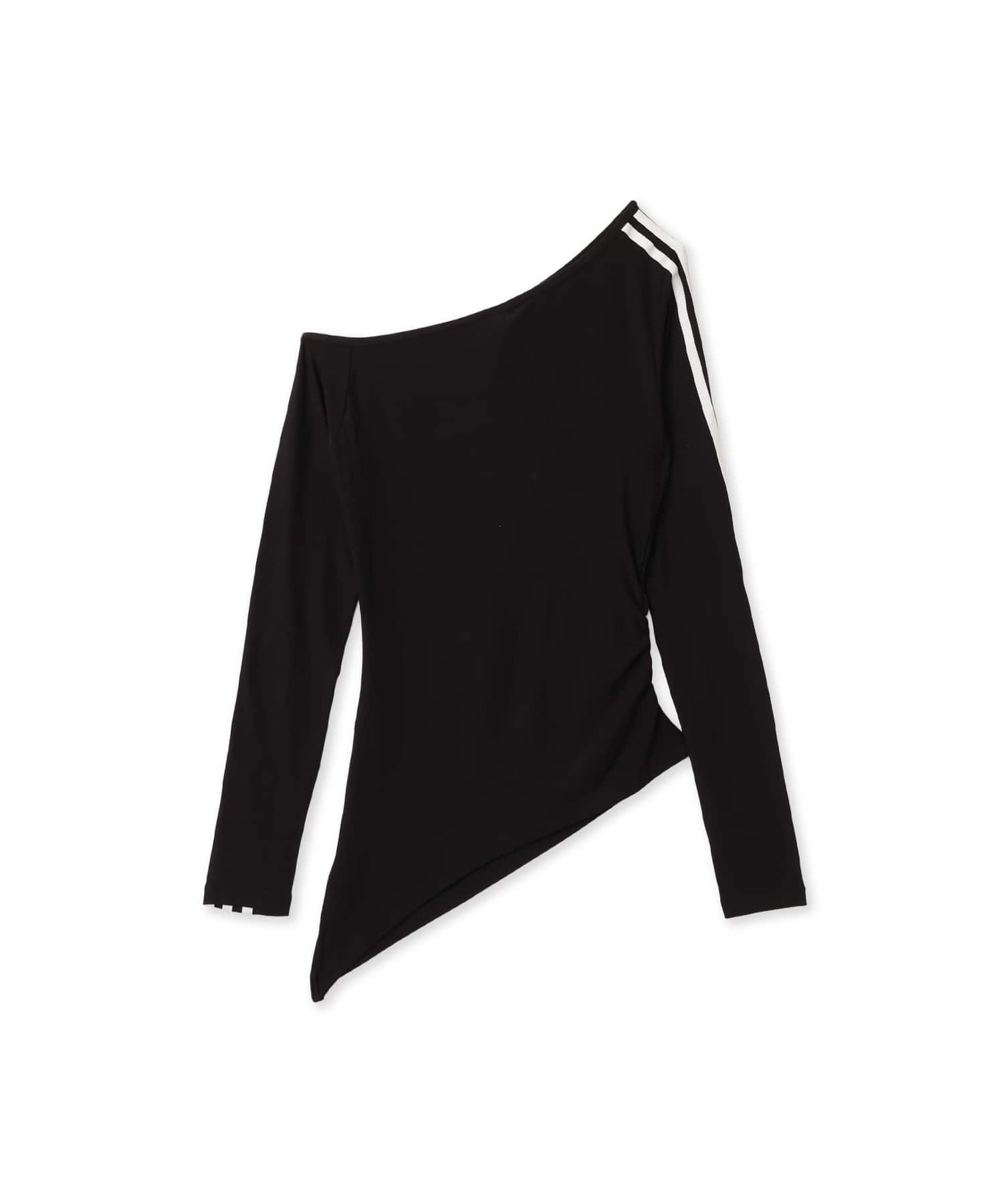 adidas ONE SHOULDER ASYMMETRIC TOP ブラックの画像