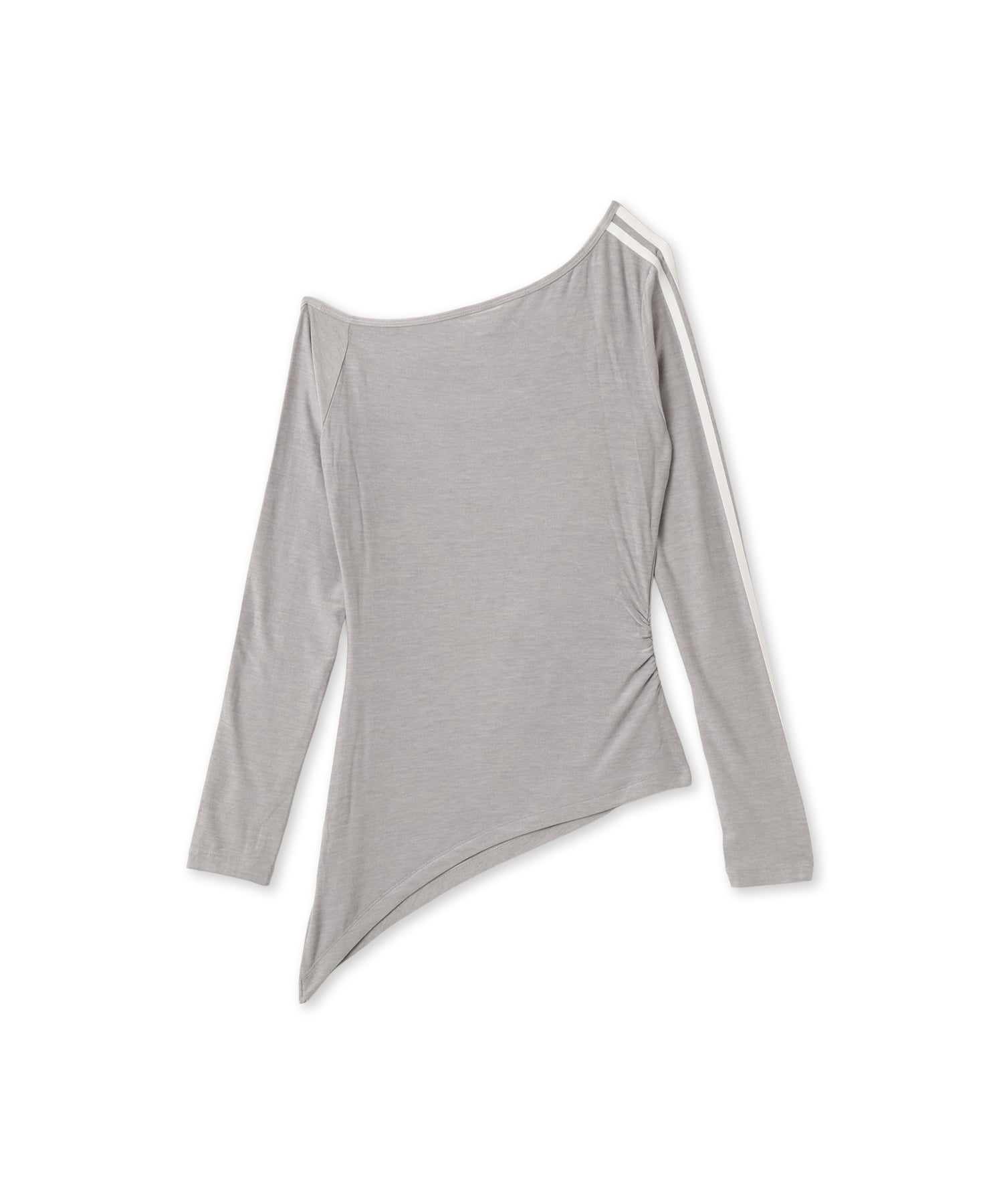 adidas ONE SHOULDER ASYMMETRIC TOP ミディアムグレーヘザーの画像