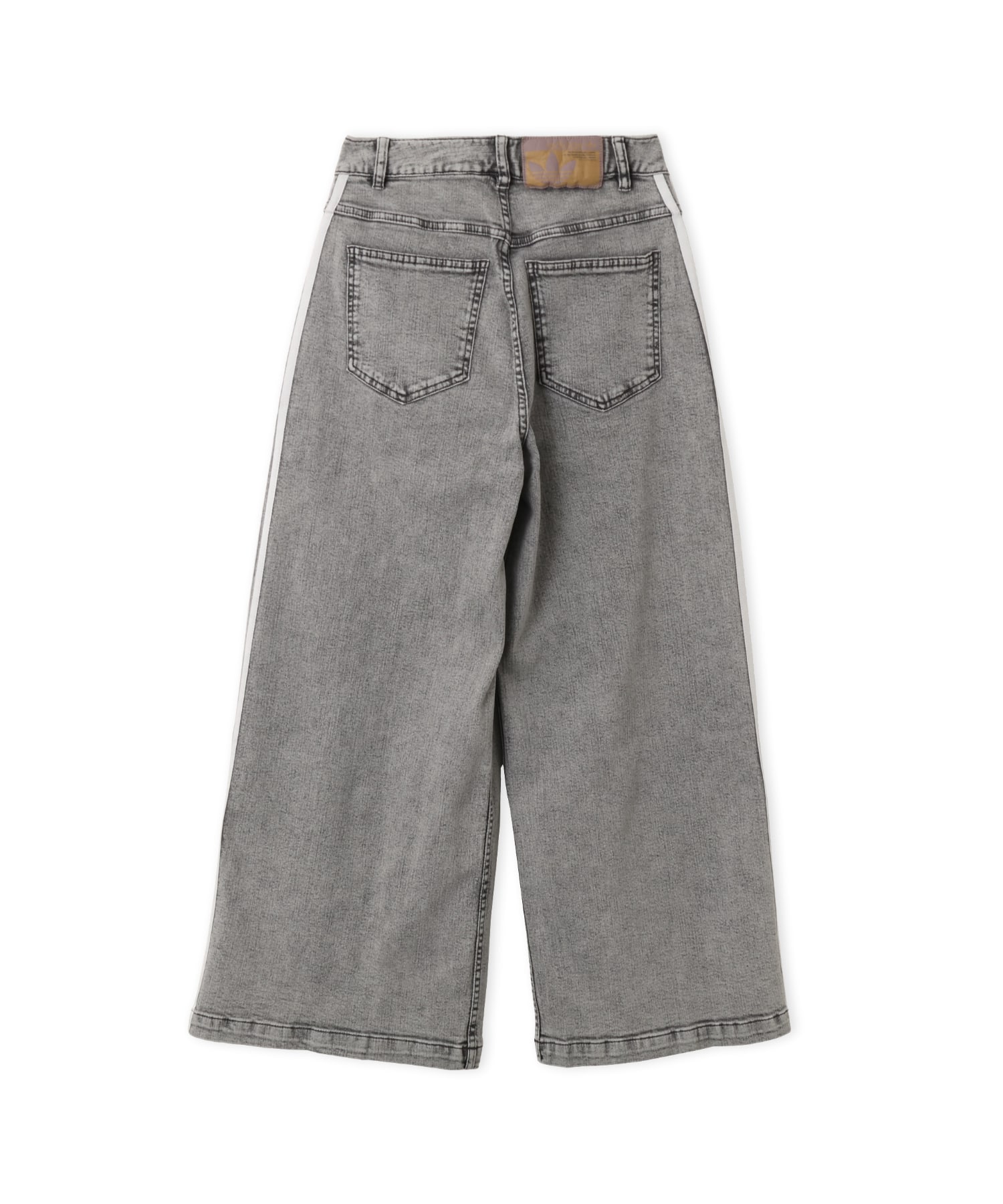 adidas DENIM PLEATS WIDE LEG PANTS ウォッシュドグレーデニムの画像