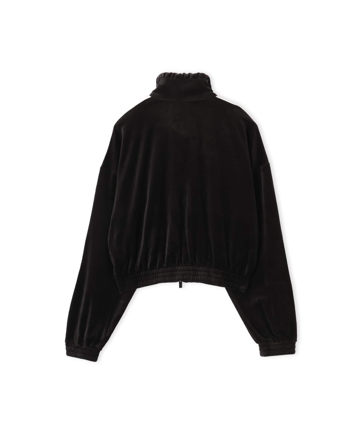 adidas PLEATED VELOUR TRACK TOP ブラックの画像