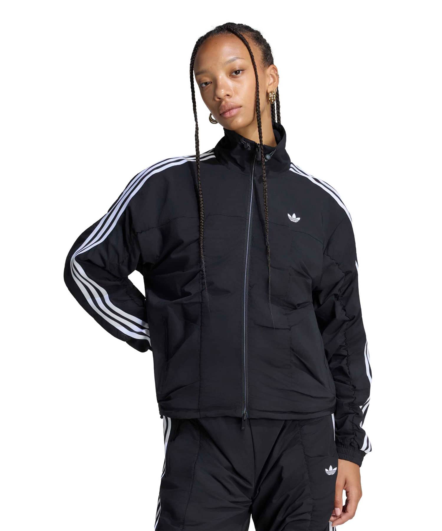 adidas ADILENIUM RUFFLED TRACK JACKET ブラックの画像