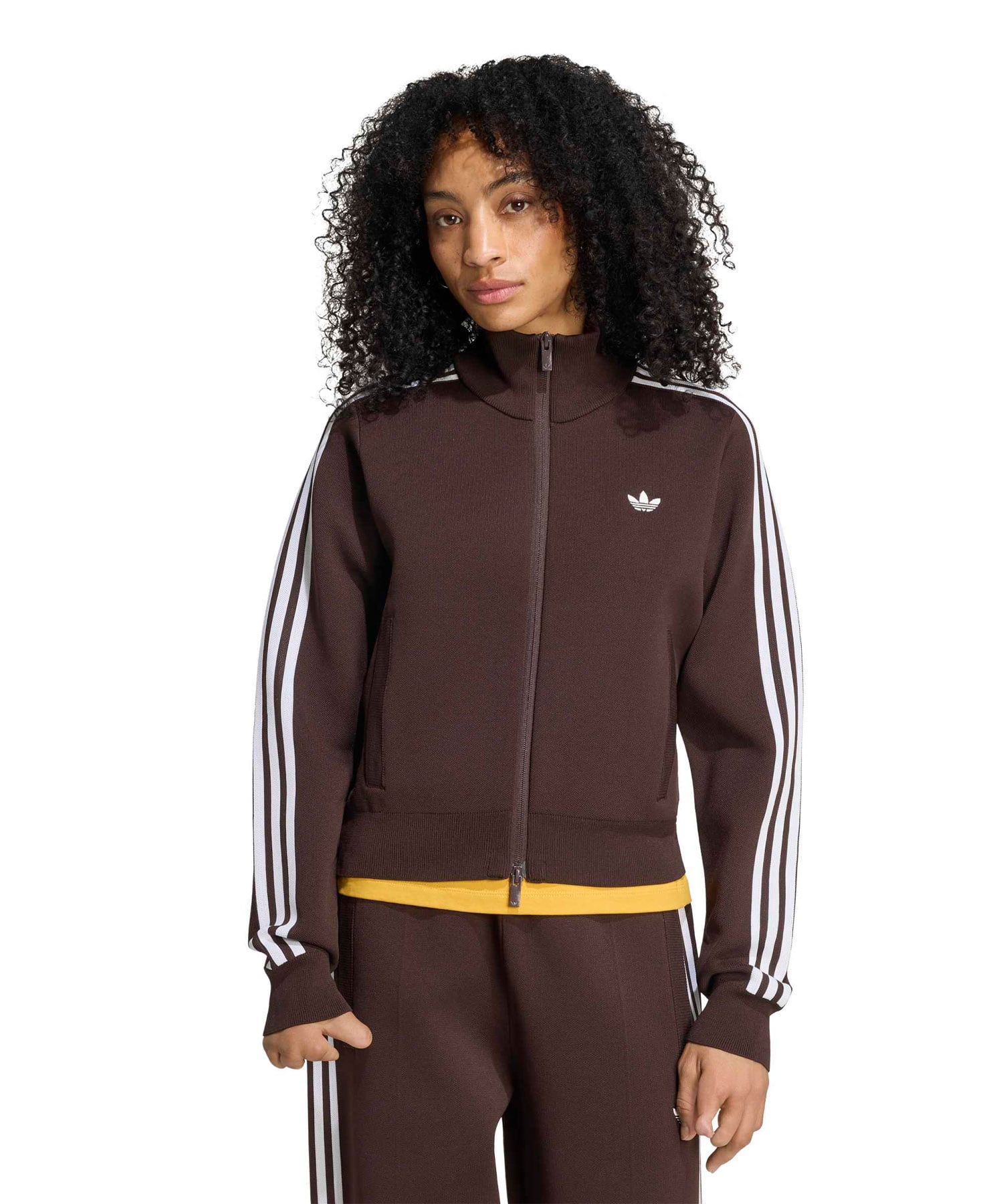 adidas ADILENIUM SLIM KNIT TRACK TOP オーロラコーヒーの画像
