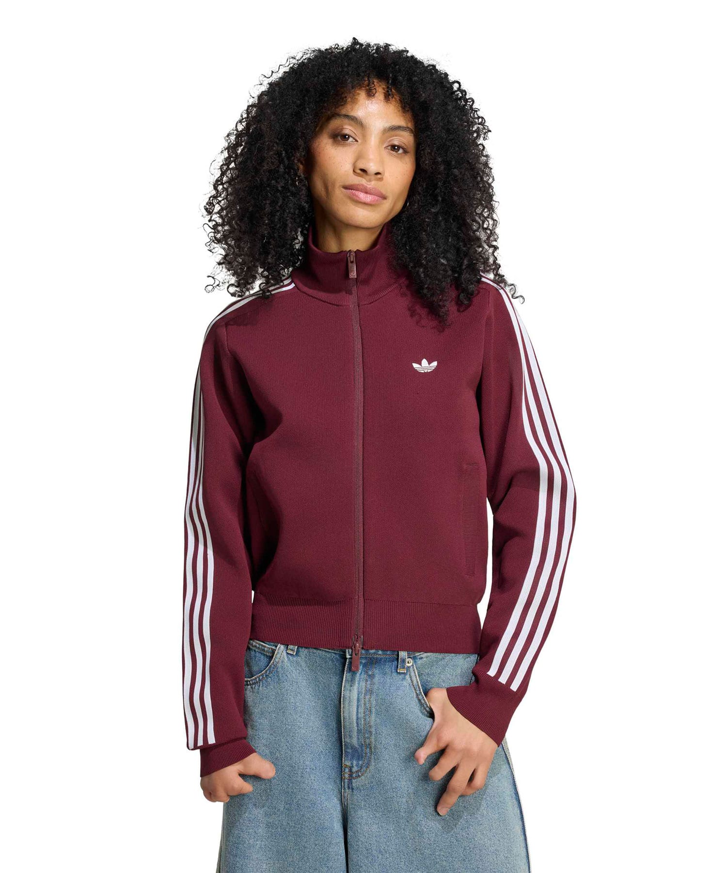 adidas ADILENIUM SLIM KNIT TRACK TOP マルーンの画像