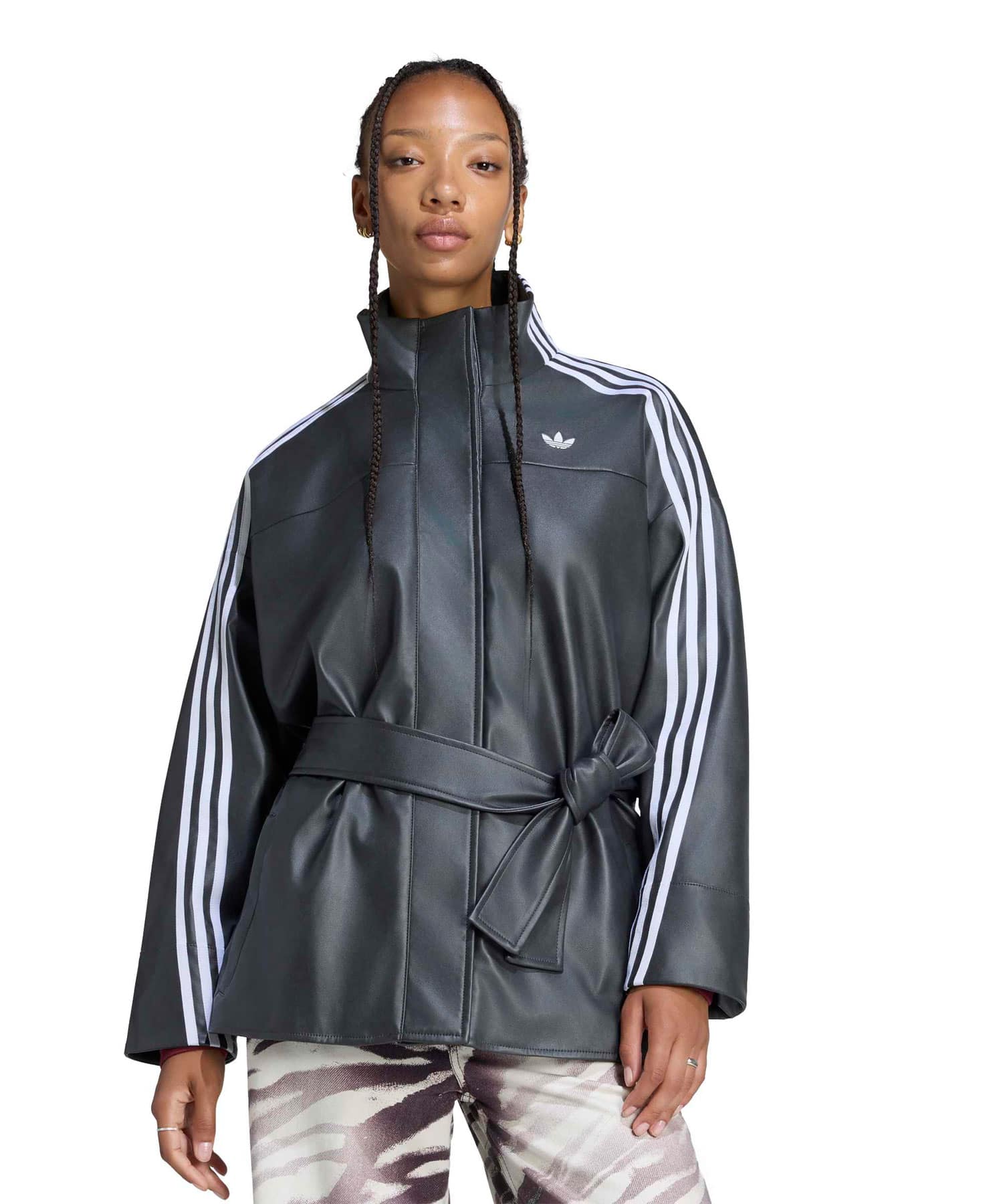 adidas ADILENIUM PLEATHER JACKET ブラックの画像