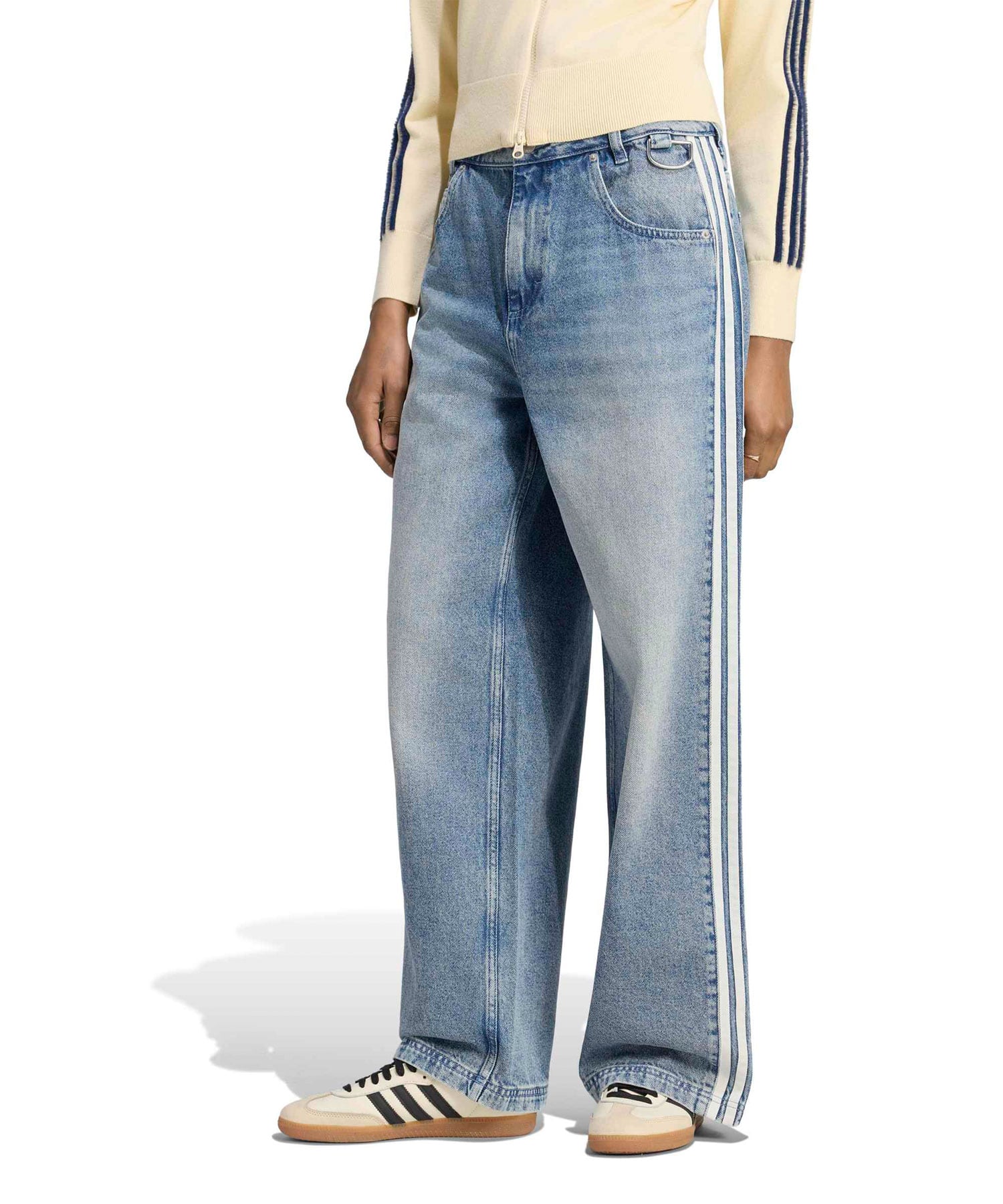 adidas ADILENIUM BAGGY DENIM PANTS ブルーの画像