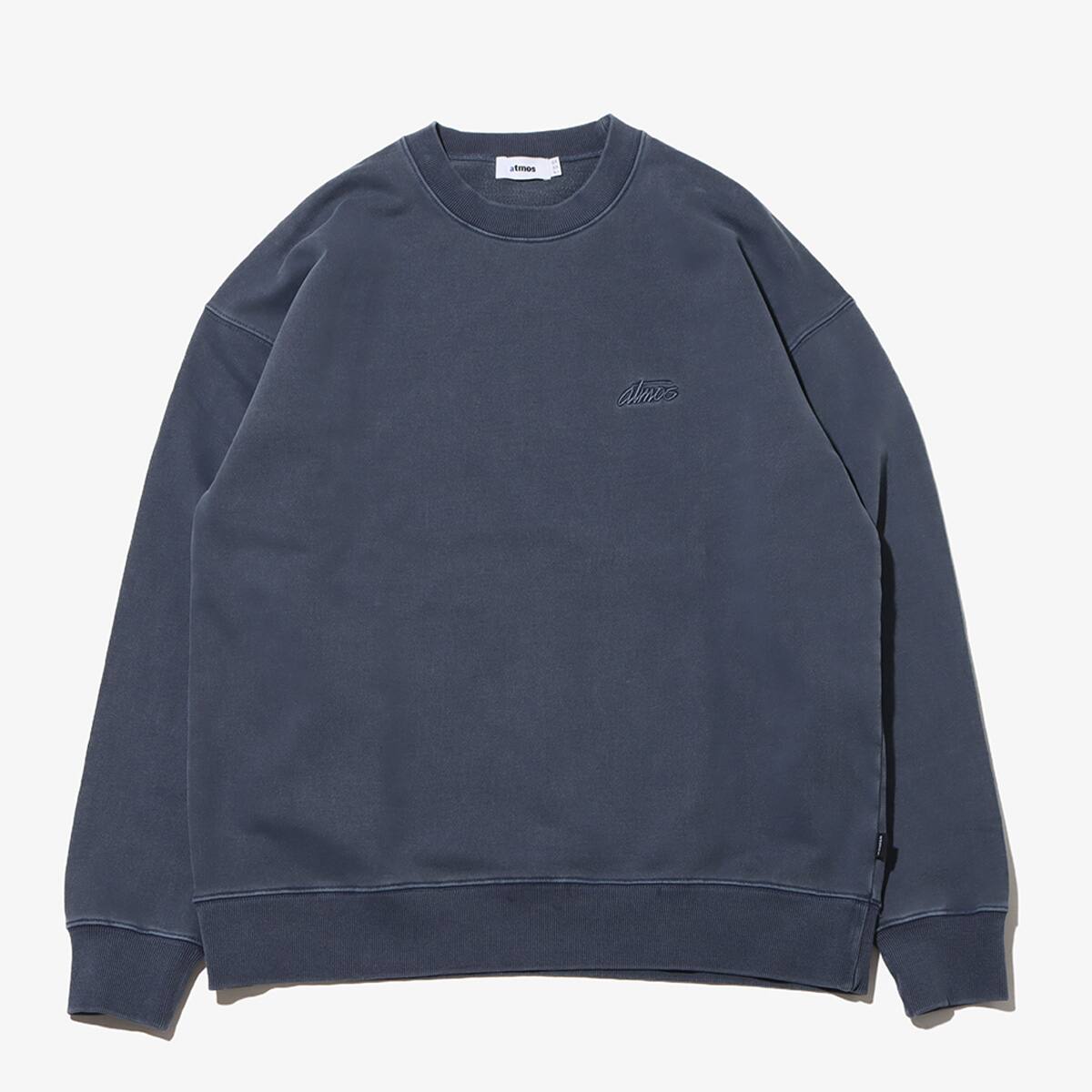 atmos Pigment Dyed Crewneck Sweatshirt NAVYの画像