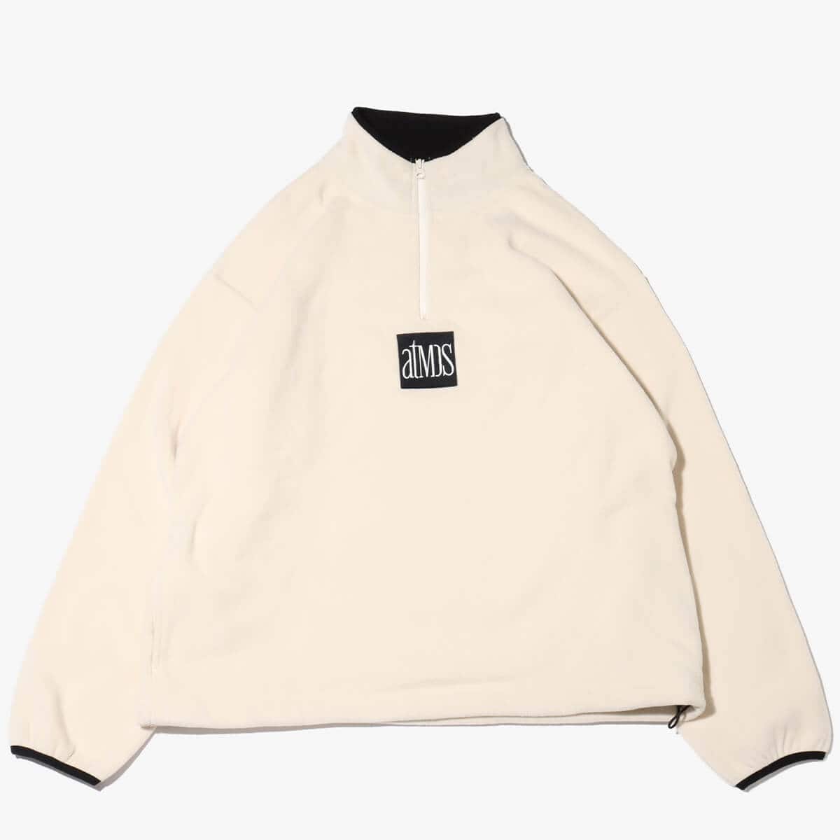 atmos HALF ZIP FREECE TOPS WHITE(アトモス ハーフジップ atmos HALF ZIP FREECE TOPS WHITE(アトモス ハーフジップ