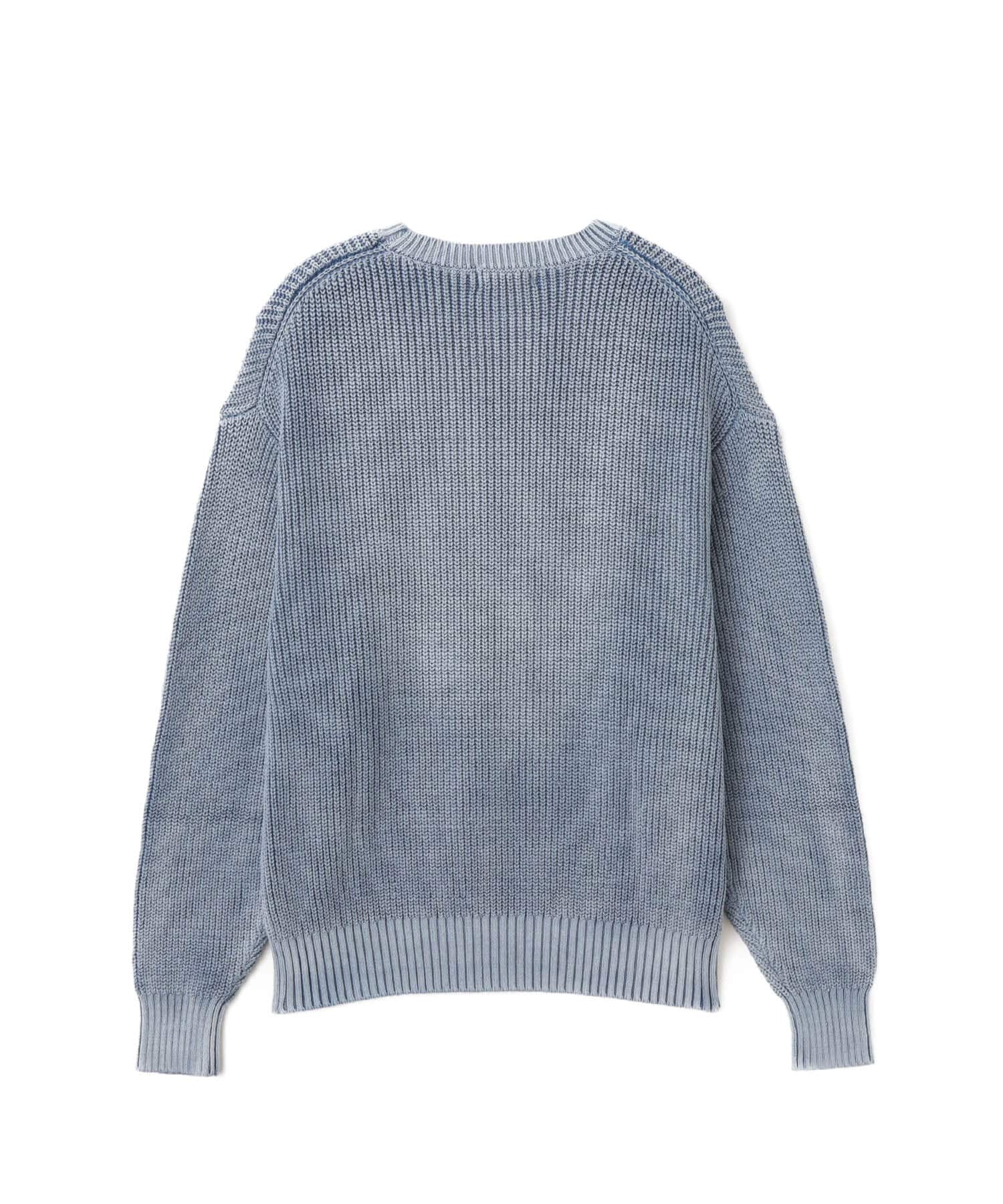 atmos Small Logo Patch Knit Sweater BLUEの画像