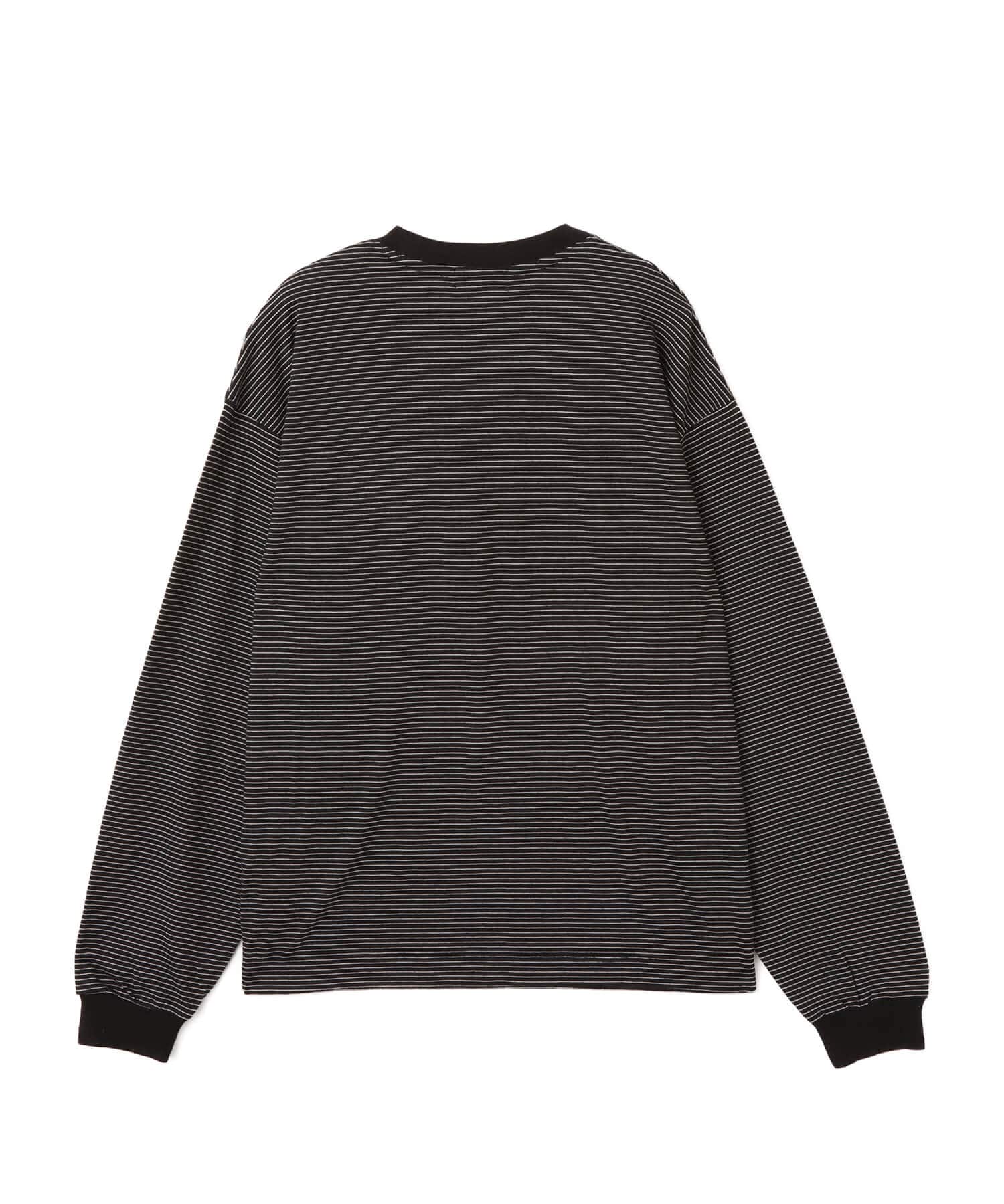 atmos Merino Wool Knit Border LS T-Shirt BLACKの画像