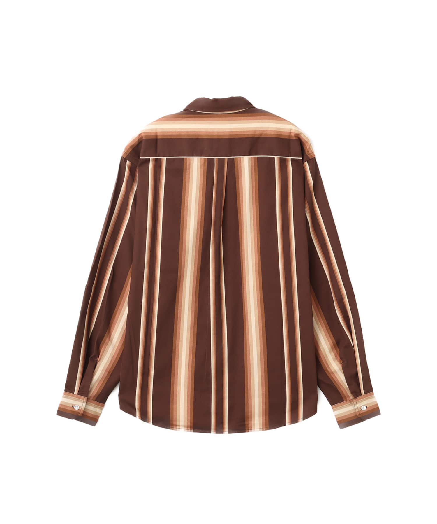 atmos Flannel Stripe Shirt BROWNの画像