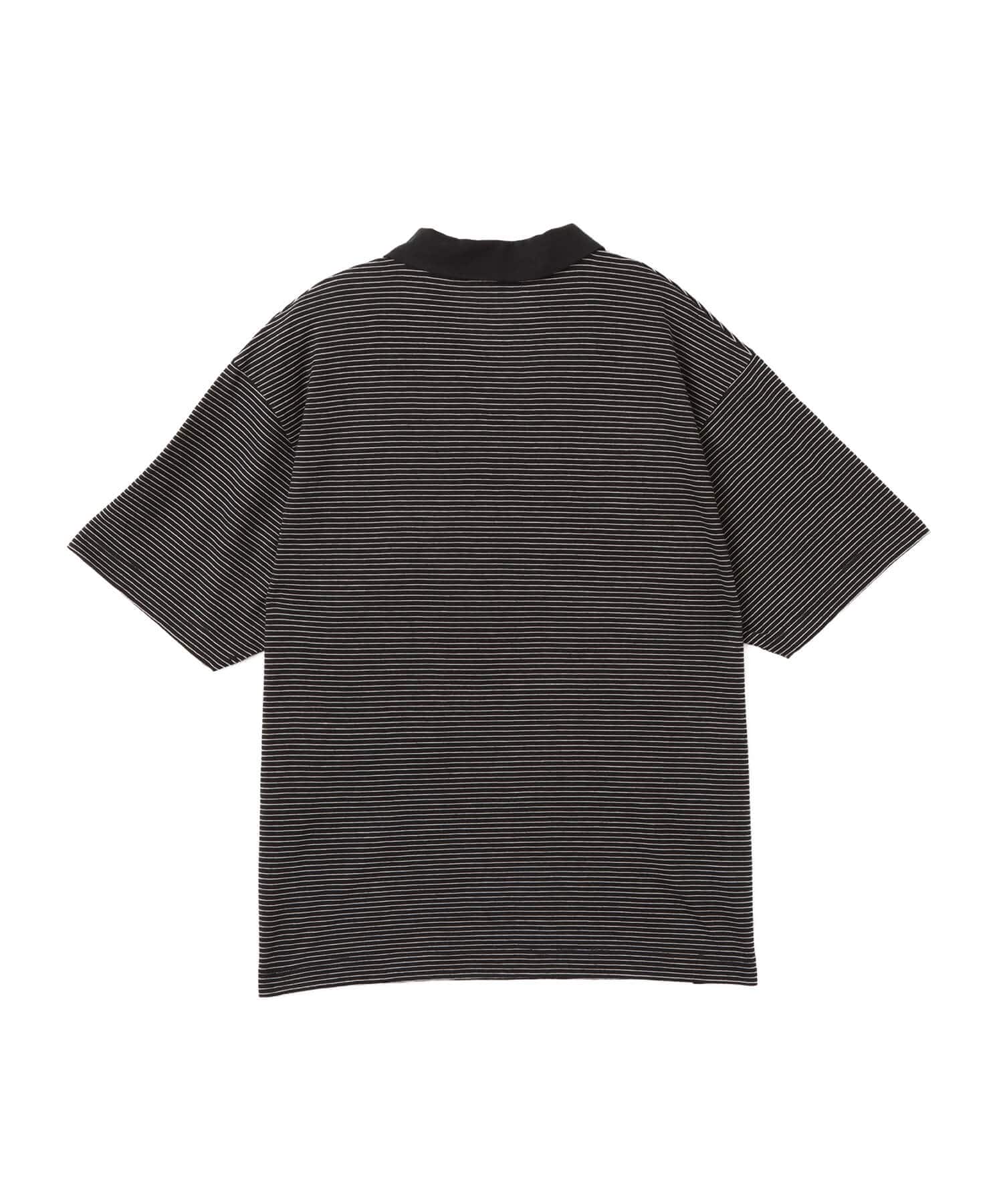 atmos Merino Wool Knit Polo Shirt BLACKの画像