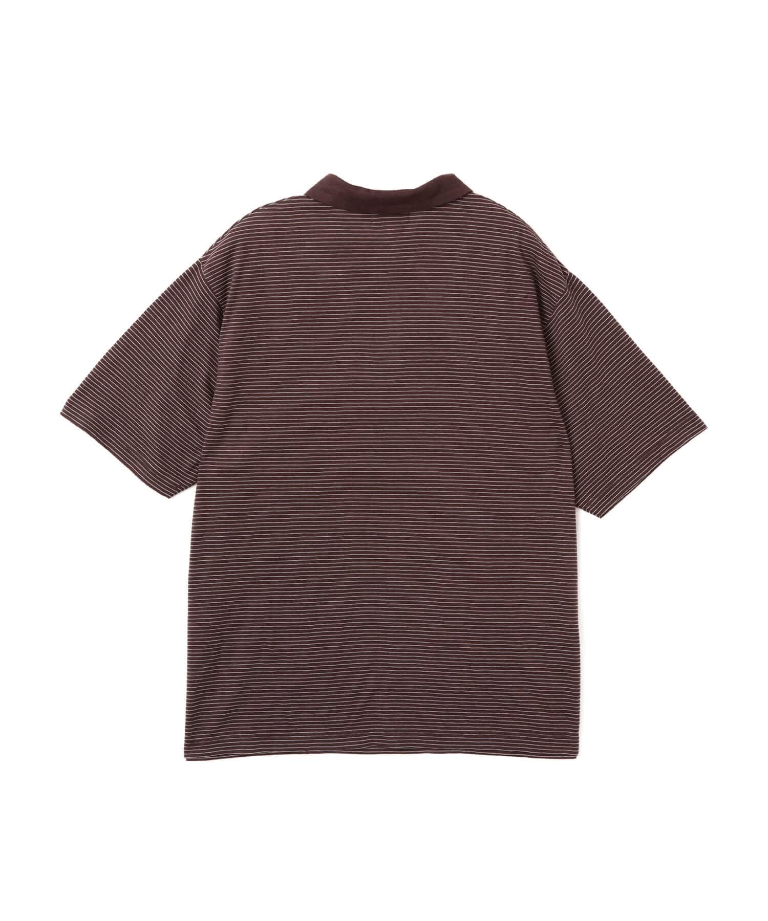 atmos Merino Wool Knit Polo Shirt BROWNの画像