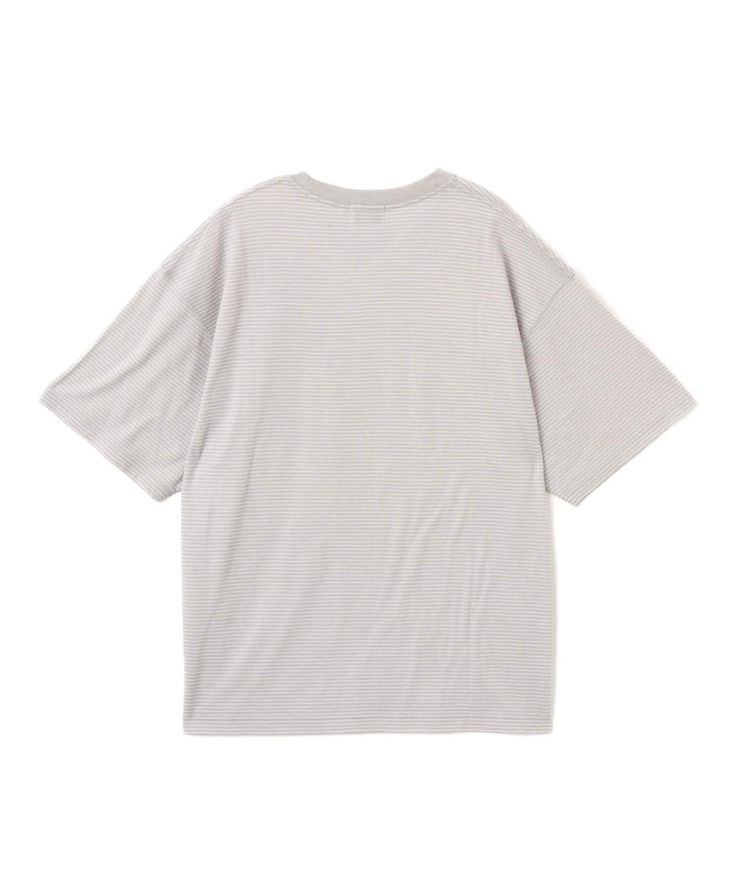 atmos Merino Wool Knit Border T-Shirt GRAYの画像