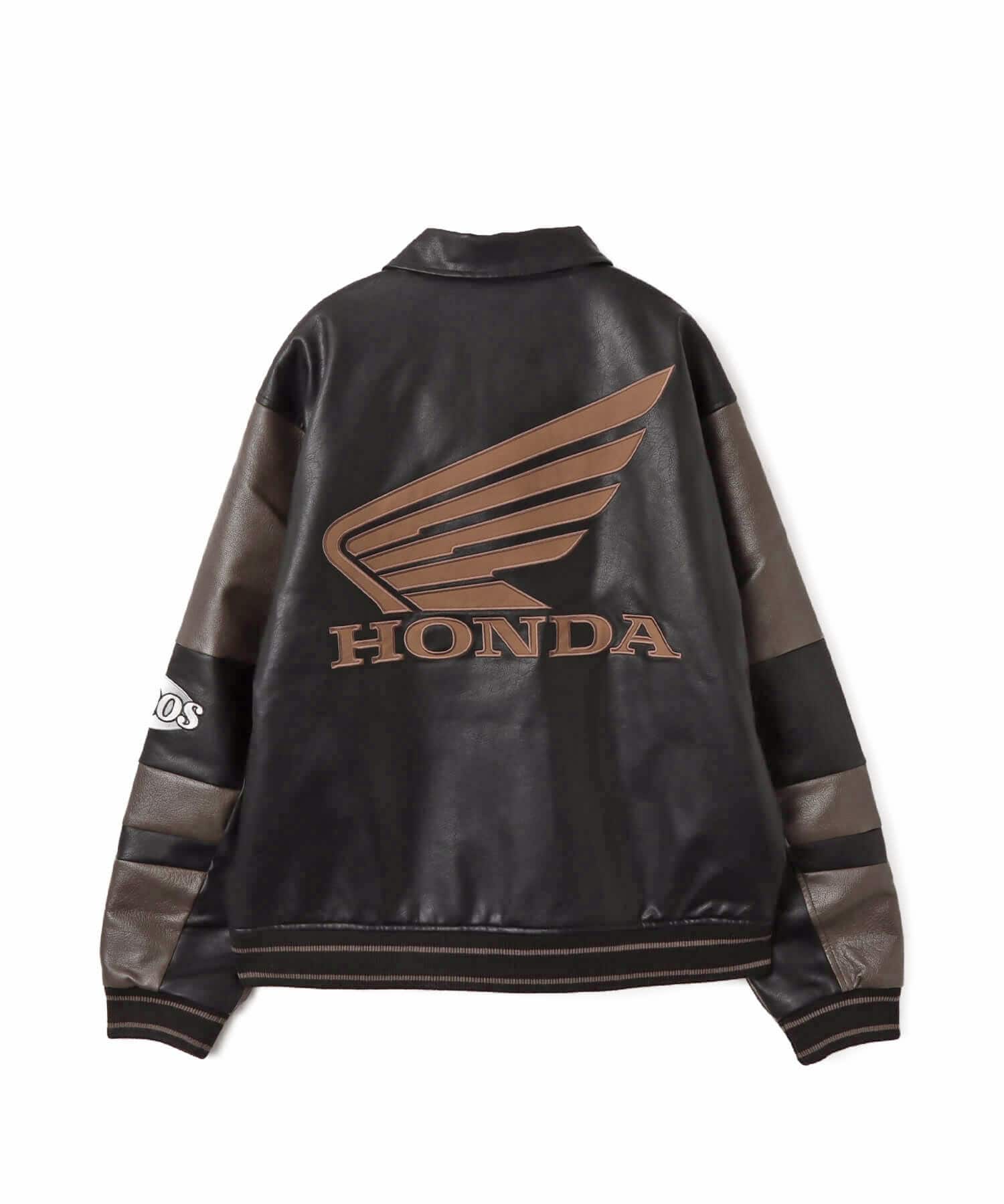 atmos x HONDA Synthesis Leather Jacket BLACKの画像