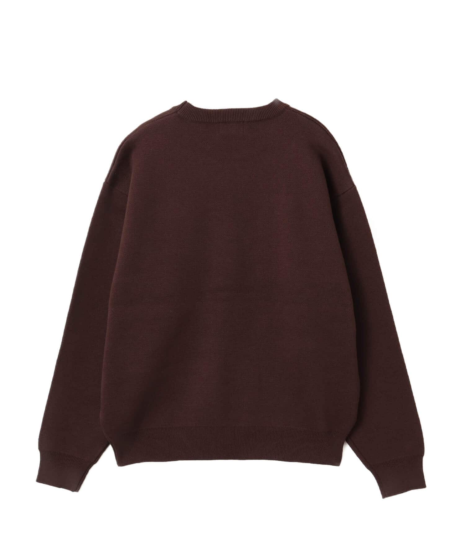 atmos Small Logo Patch  Knit Sweater BROWNの画像