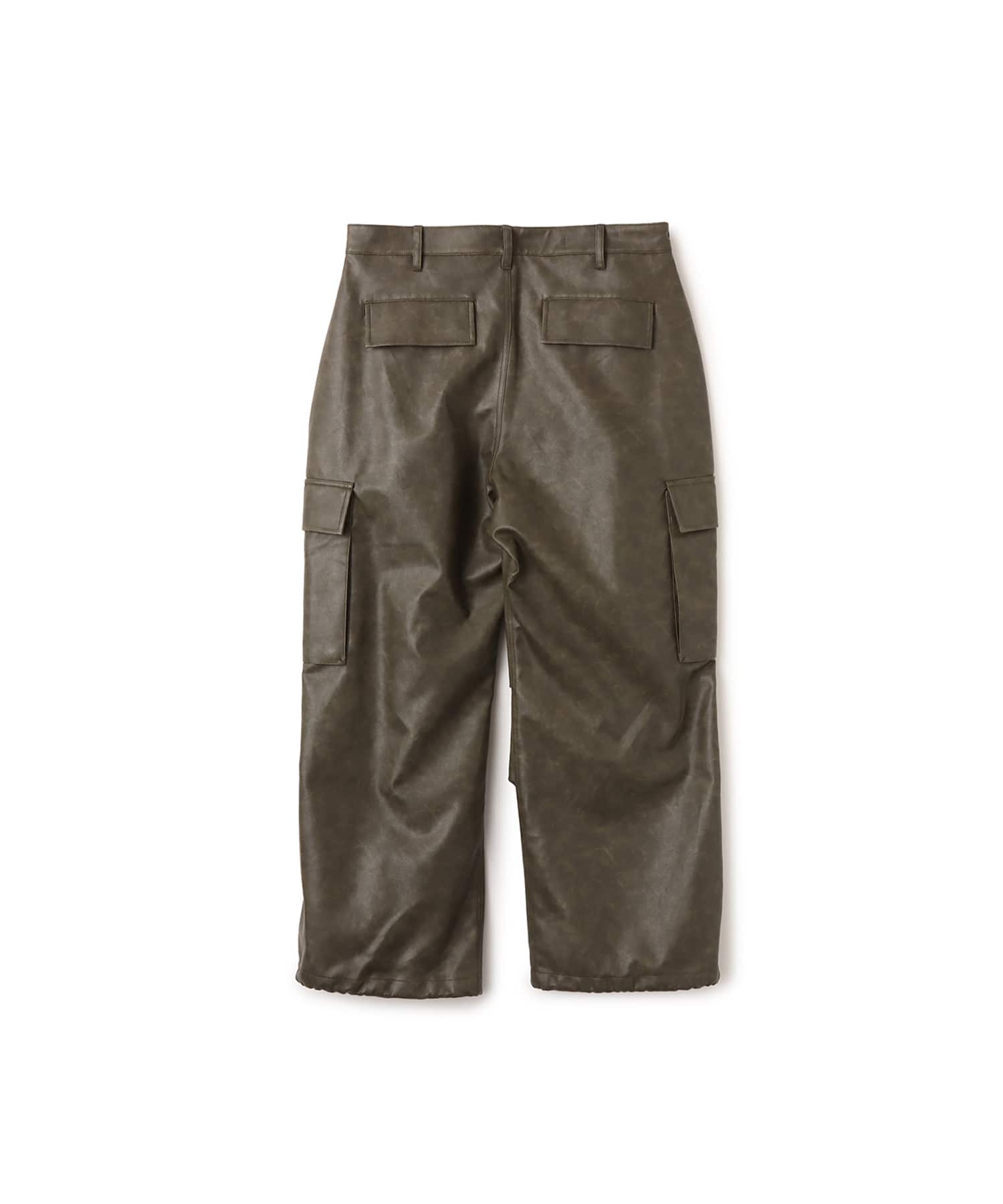 atmos Faux Leather Cargo Pants KHAKIの画像