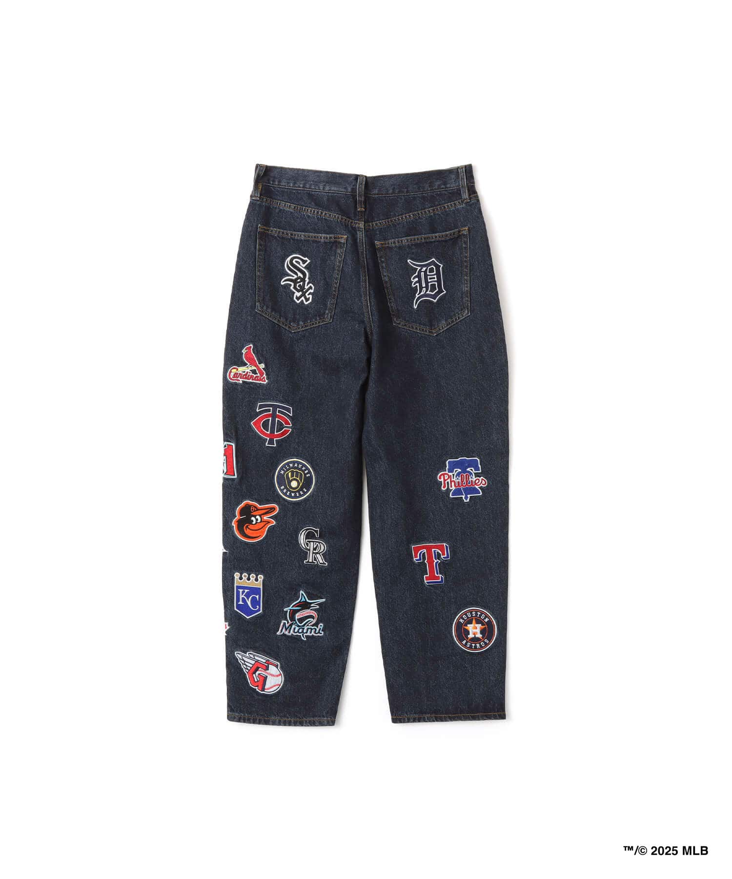 atmos x MLB All Teams Patch Denim Pants BLUEの画像