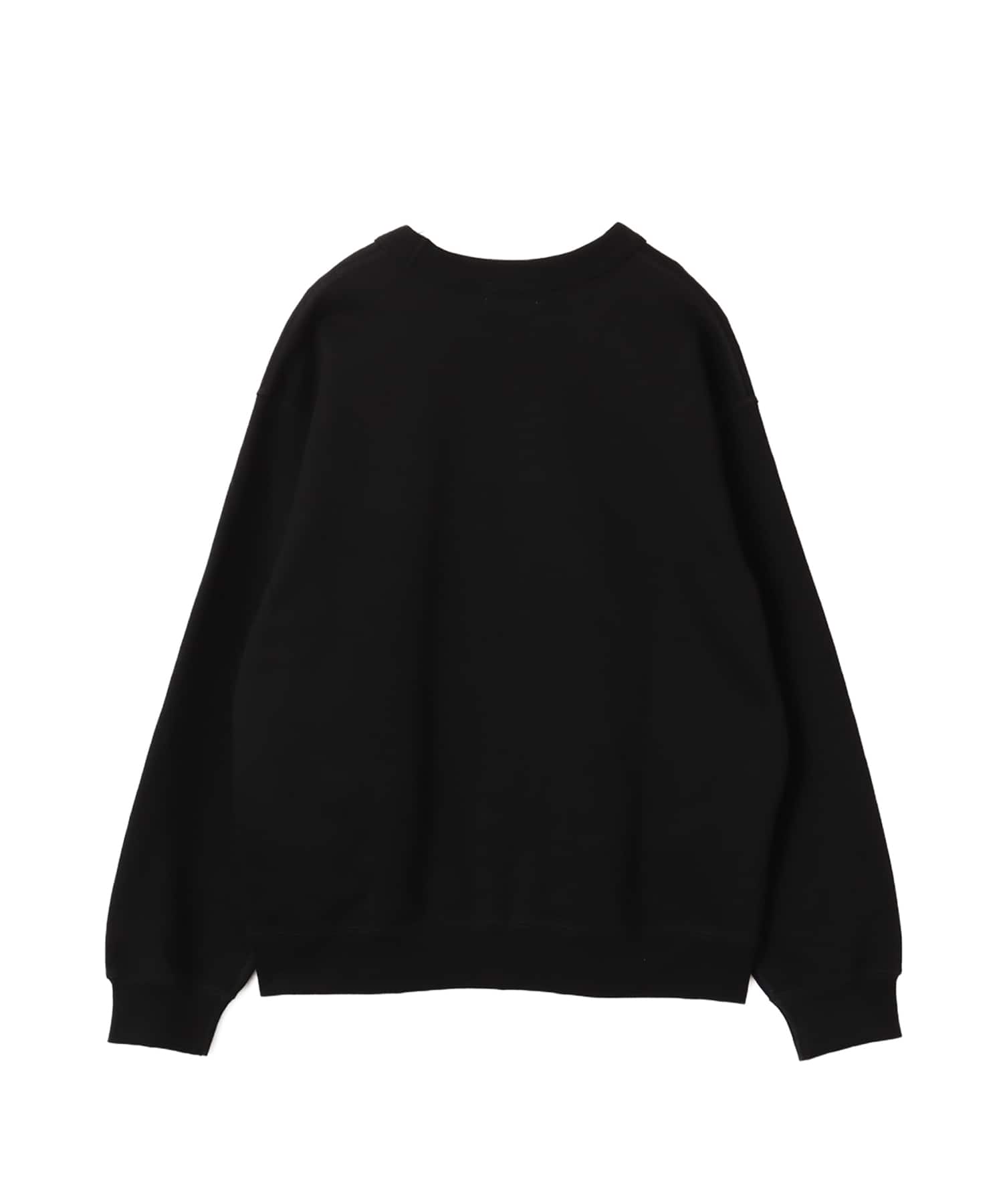 atmos Embroidery Classic Logo Crew Neck Sweatshirt BLACKの画像