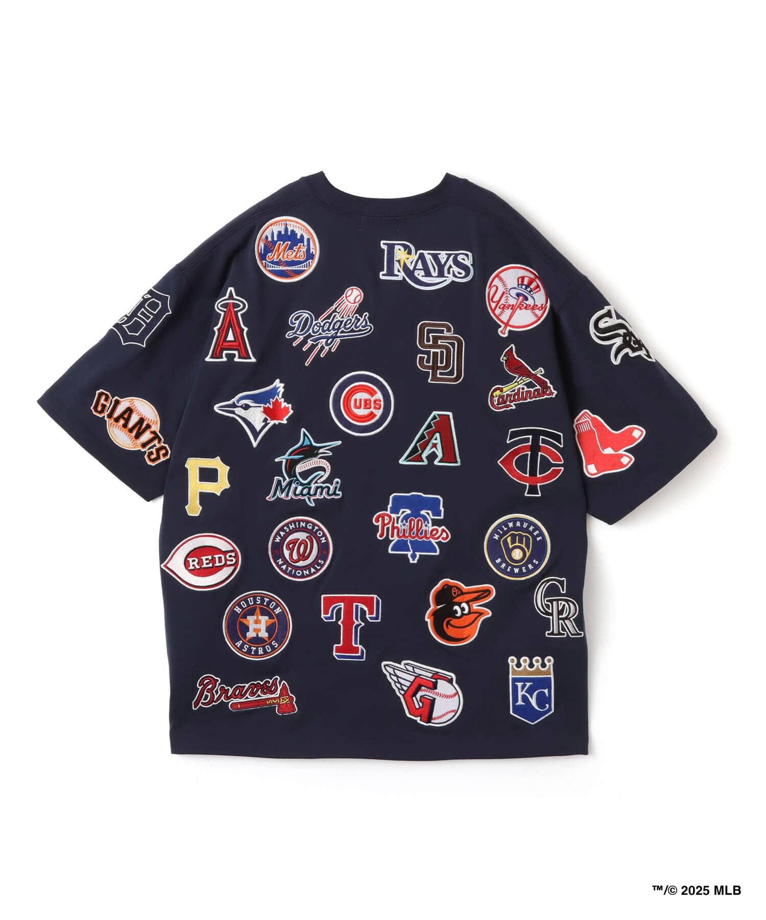 atmos x MLB All Teams Patch SS T-shirt NAVYの画像