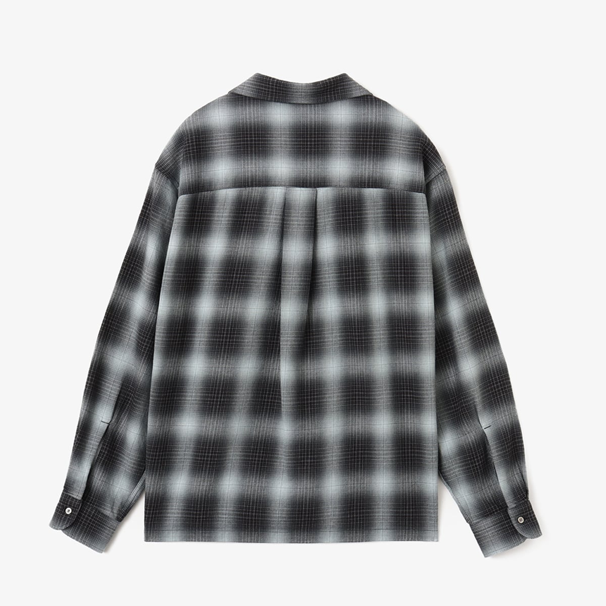 atmos Ombre Check Open Collar Shirt BLACKの画像