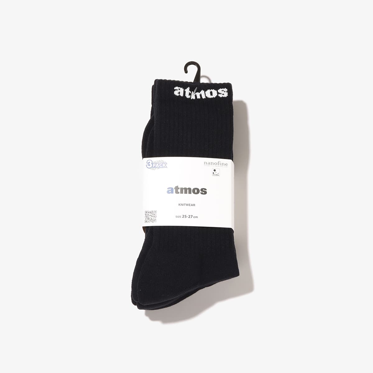 atmos SMALL JACQUARD LOGO 3P SOCKS BLACKの画像
