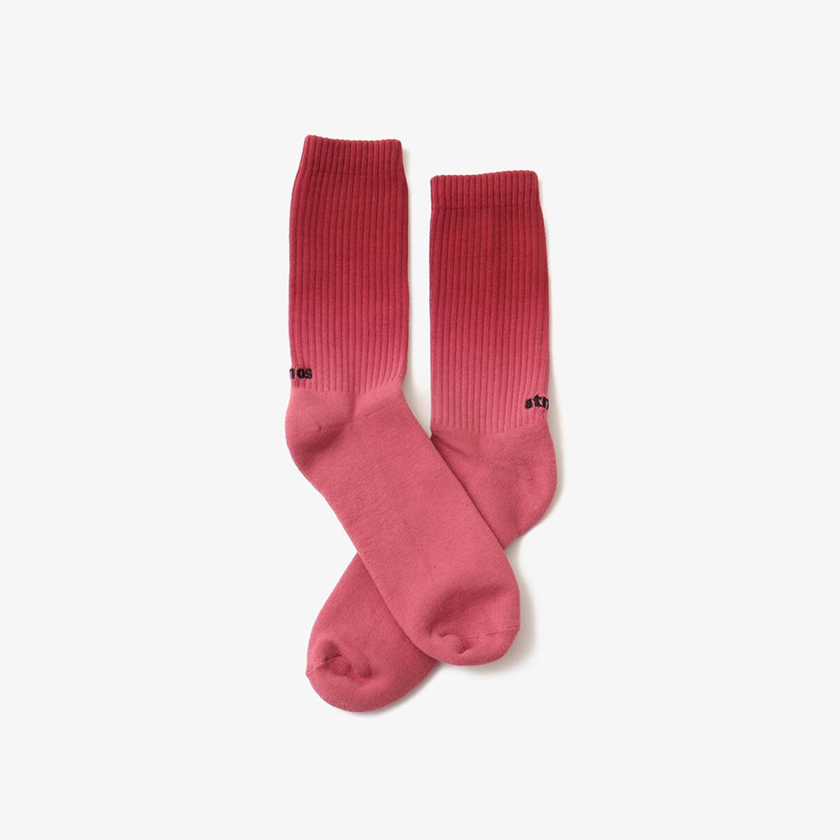 atmos GRADATION COLOR SOCKS REDの画像