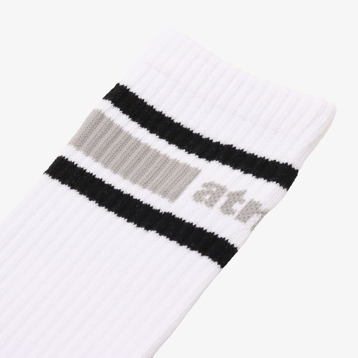 atmos COLOR LINE SOCKS WHITE X BLACKの画像
