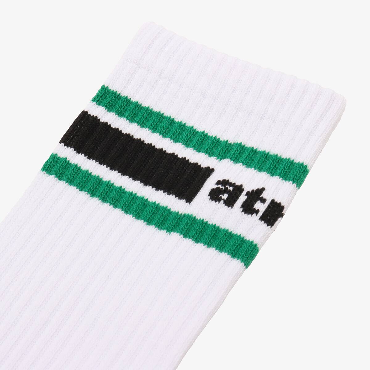 atmos COLOR LINE SOCKS WHITE X GREENの画像