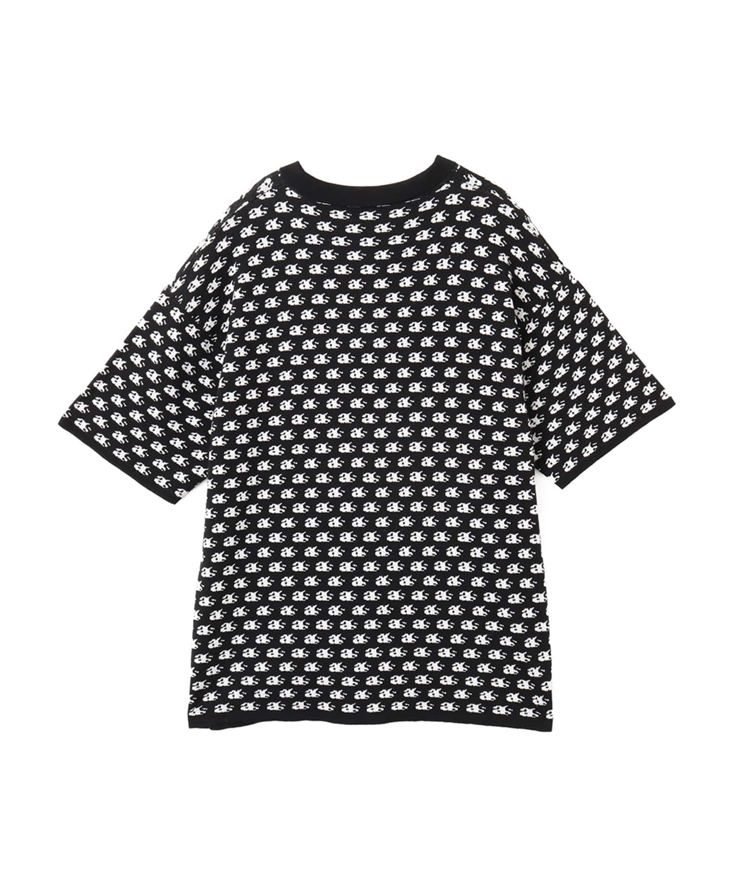 atmos Knit Jacquard Polo BLACKの画像