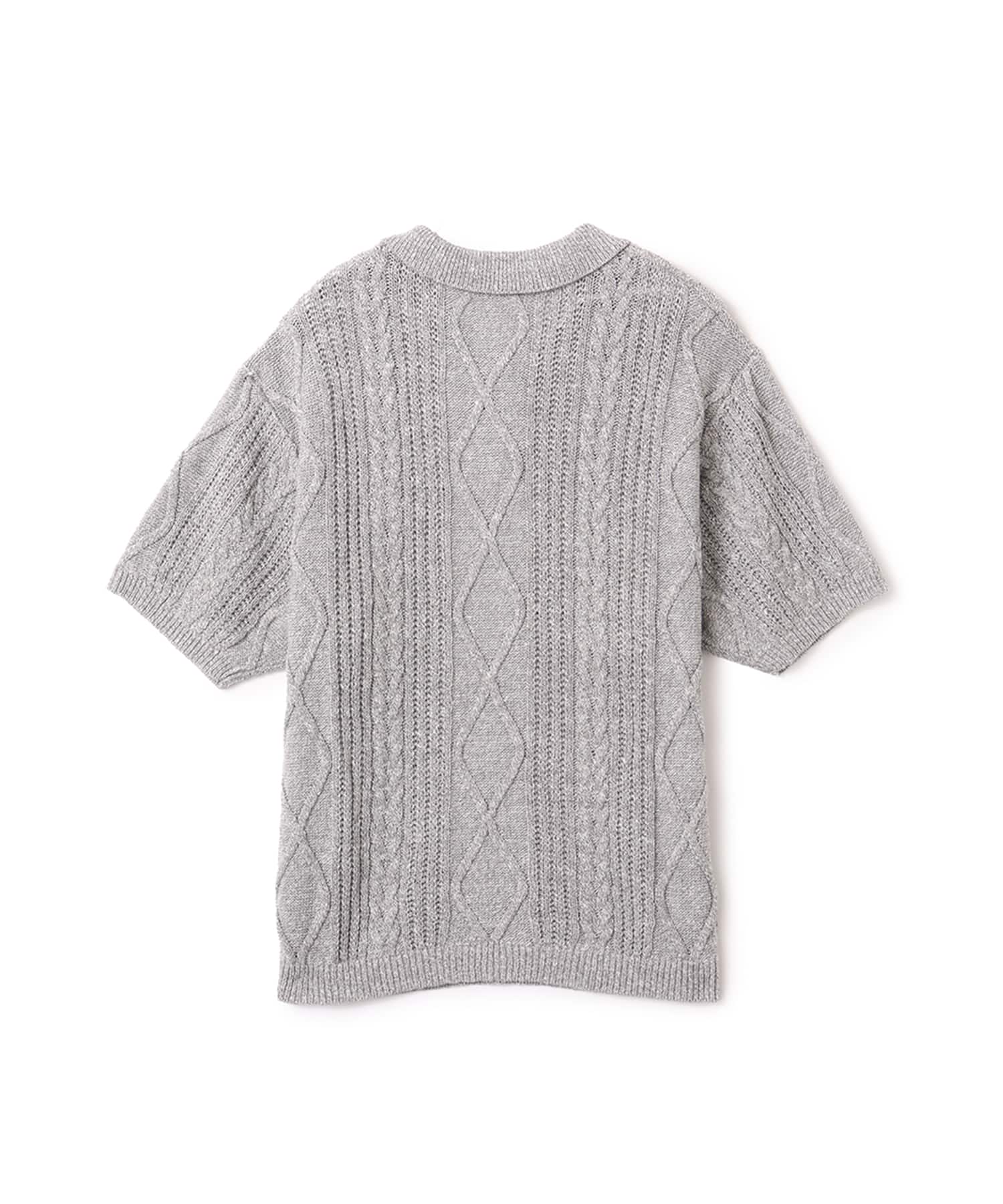 atmos Cable Knit Polo Shirt GRAYの画像