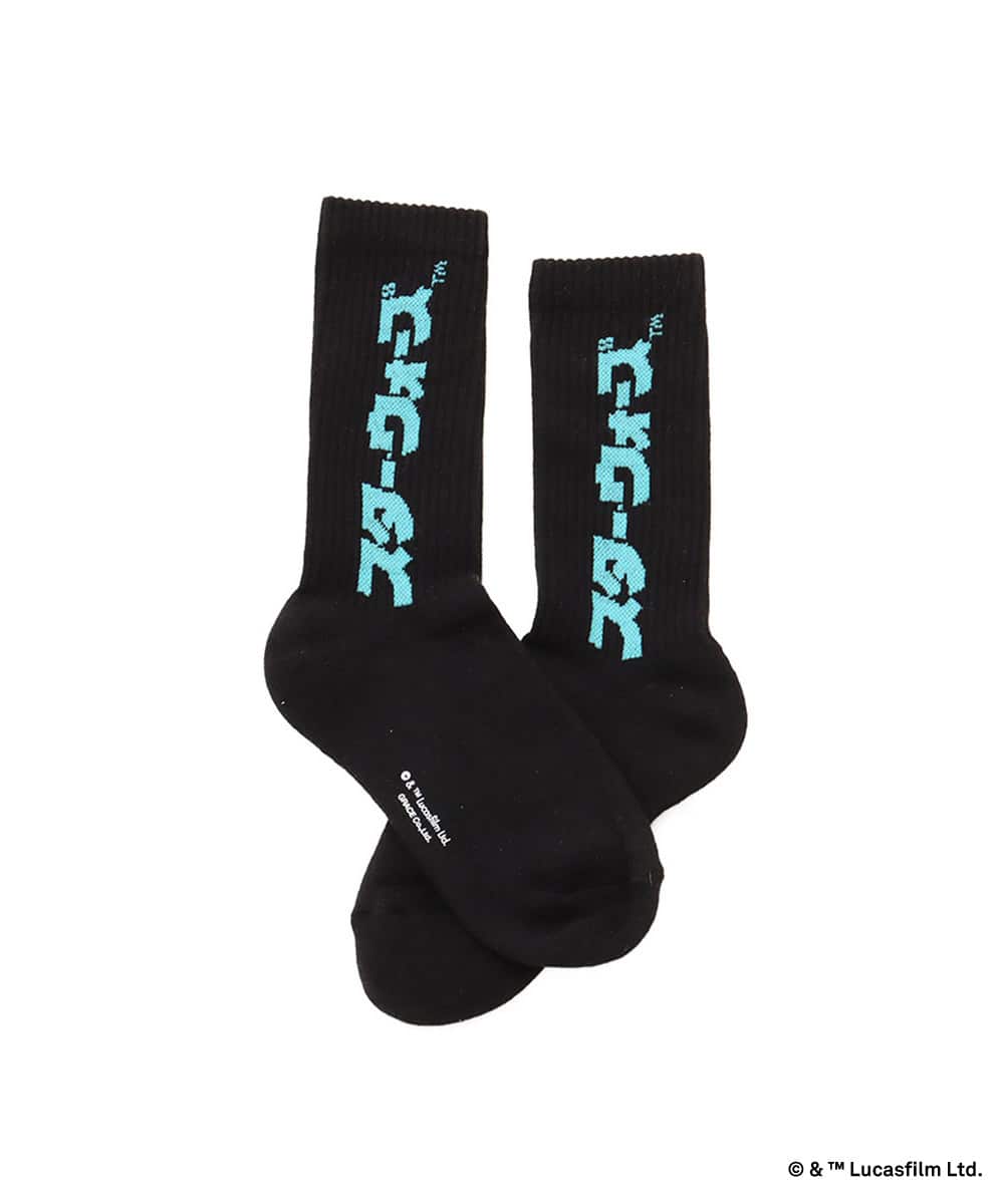 atmos [STAR WARS] カタカナ Logo Socks BLACKの画像