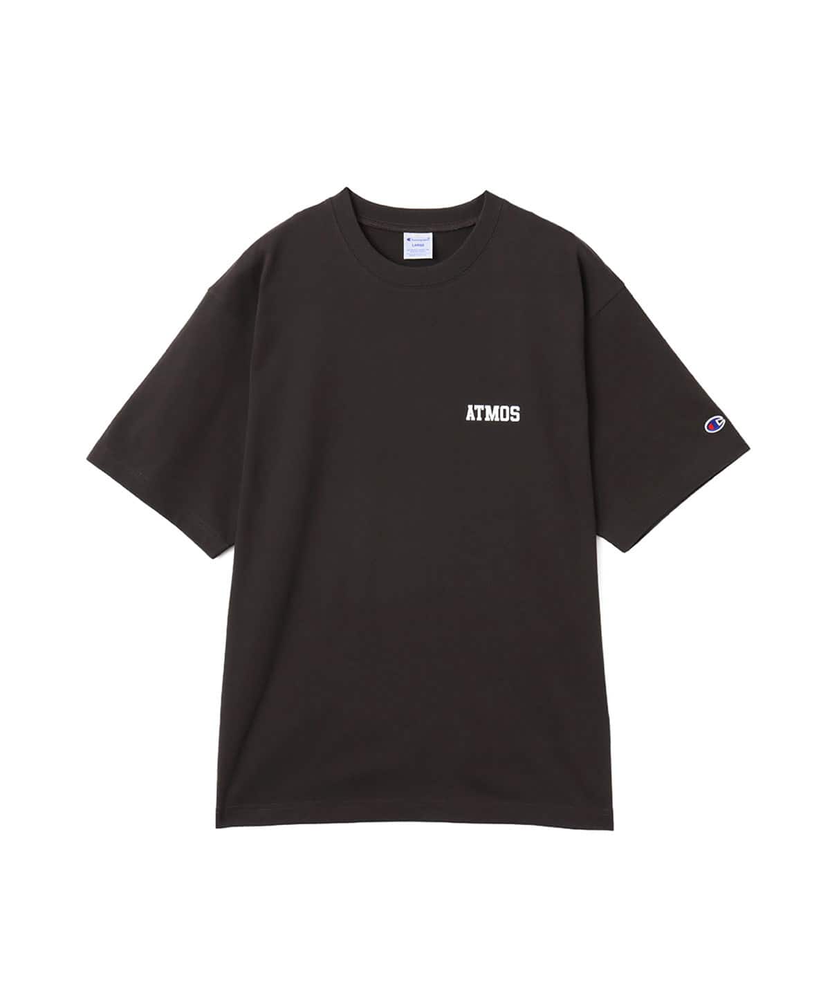 atmos × champion College Logo T-shirt LIGHT BLACKの画像