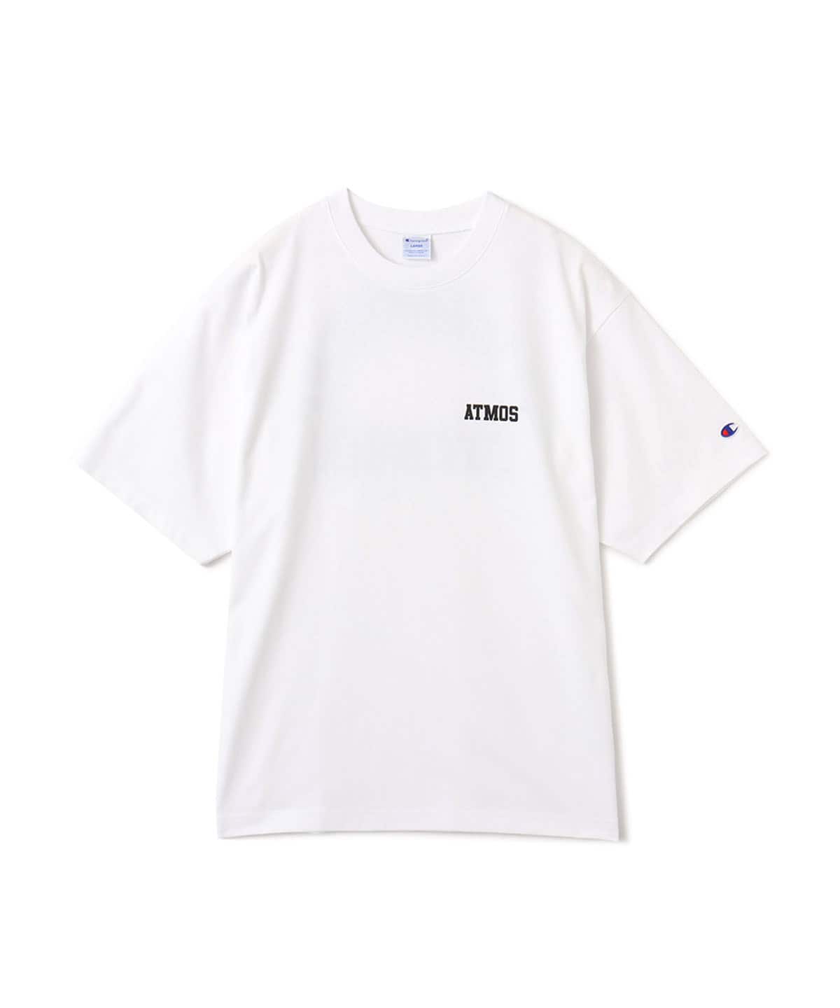 atmos × champion College Logo T-shirt WHITEの画像