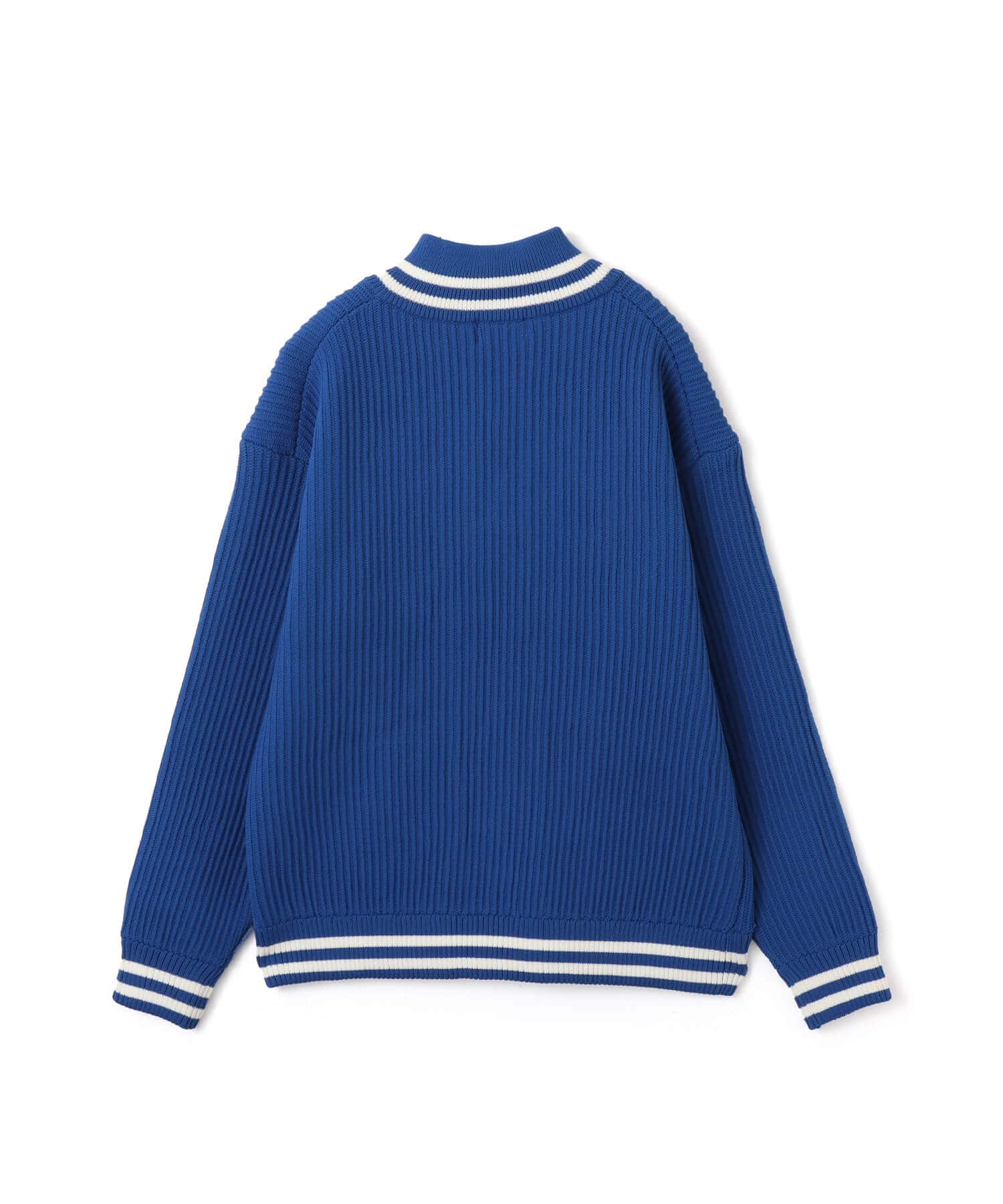 atmos Polyester Single-Ridge Tuck Zip-Up Sweater BLUEの画像