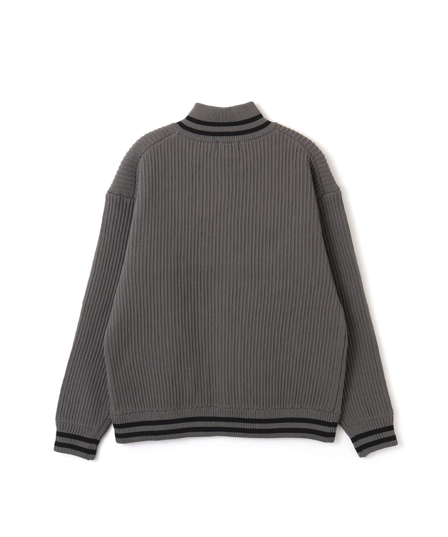 atmos Polyester Single-Ridge Tuck Zip-Up Sweater GRAYの画像