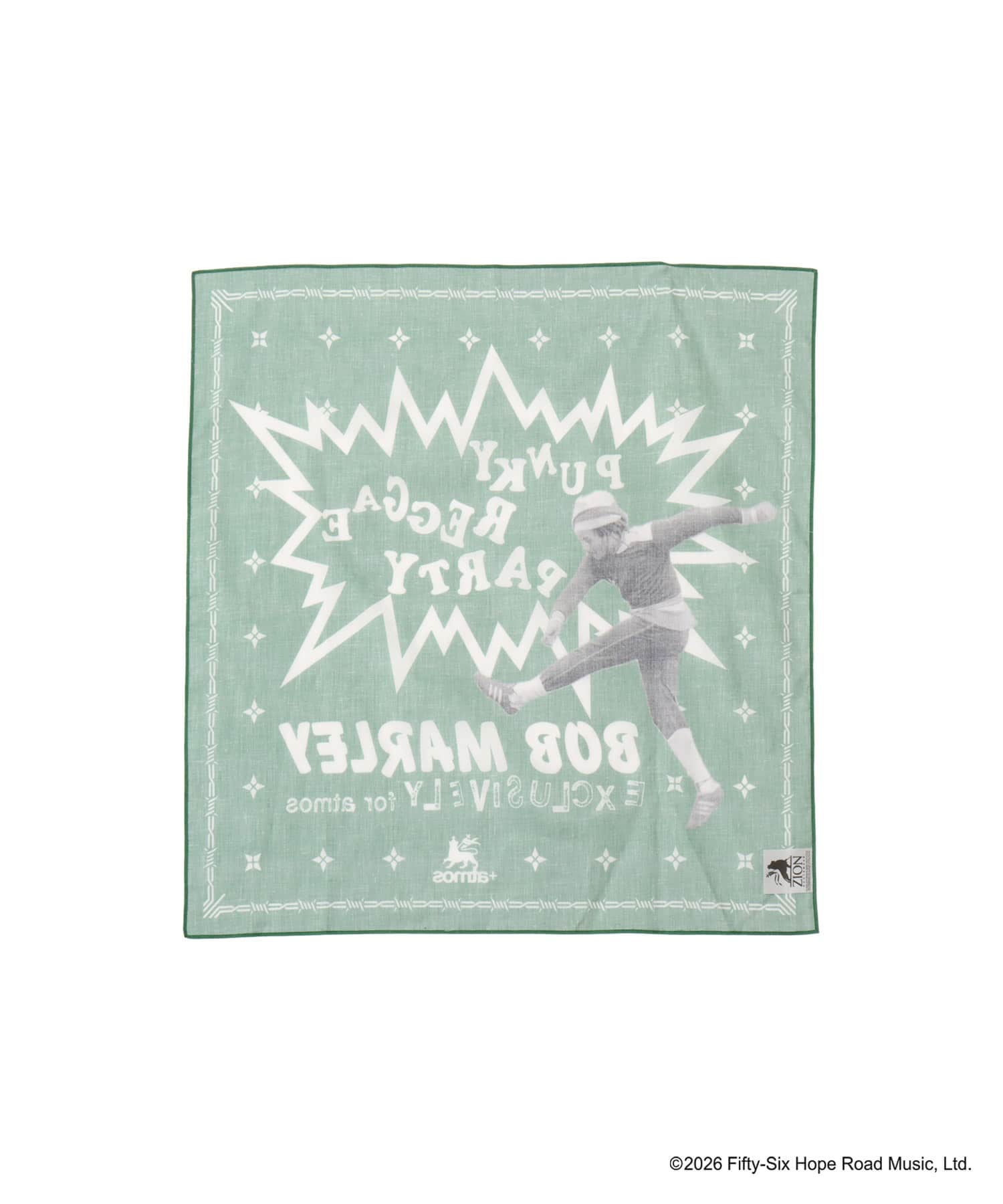 atmos x BOB MARLEY PUNKY REGGAE PARTY Bandana GREENの画像