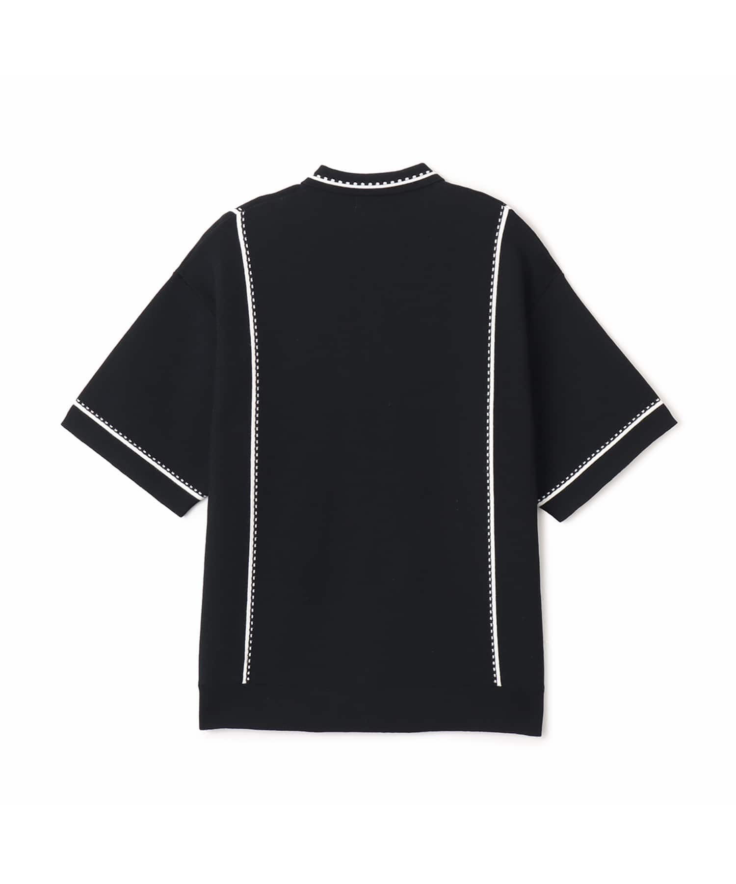 atmos Milano Rib Open Coller Knit Shirt  BLACKの画像