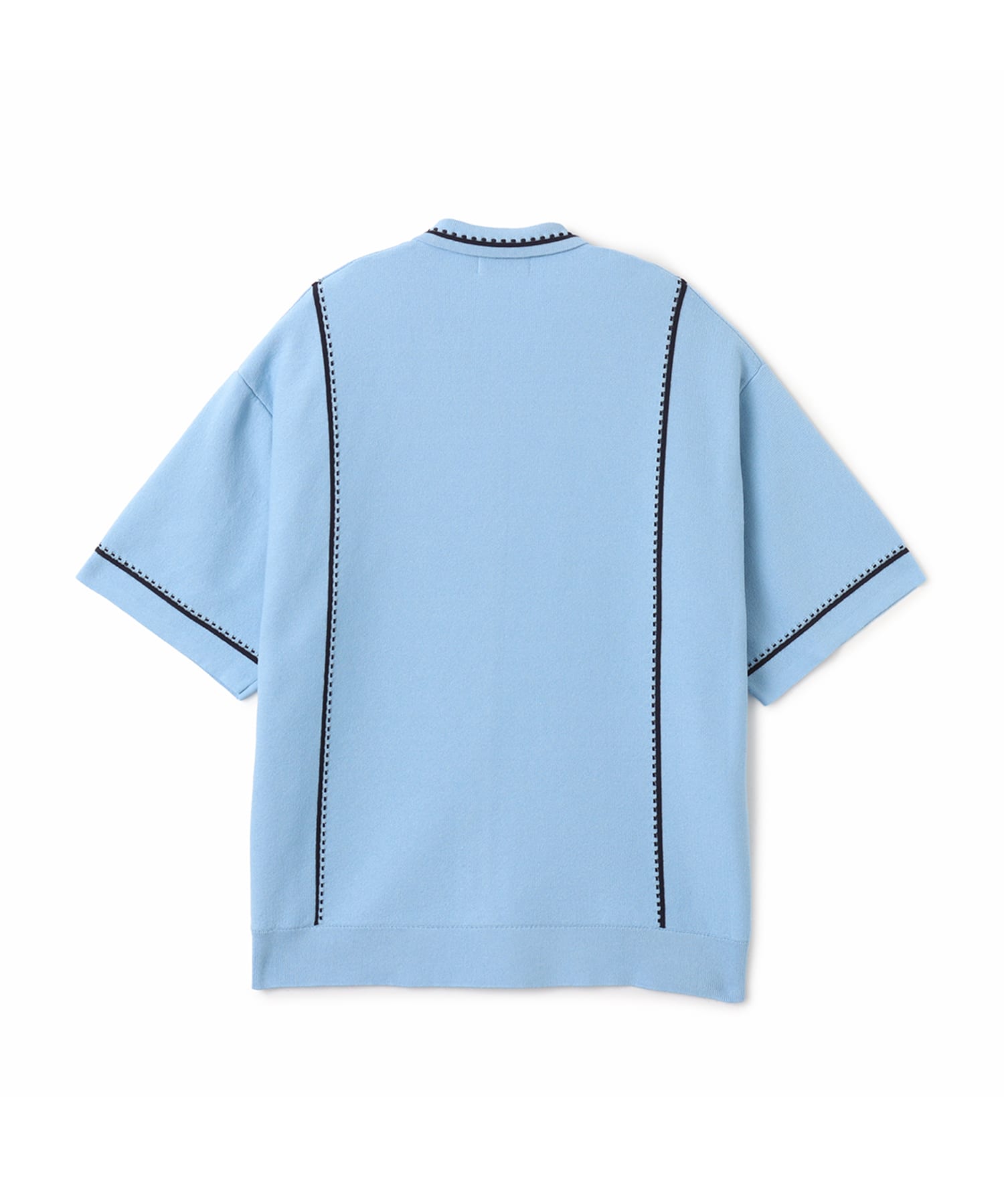 atmos Milano Rib Open Coller Knit Shirt  LIGHT BLUEの画像