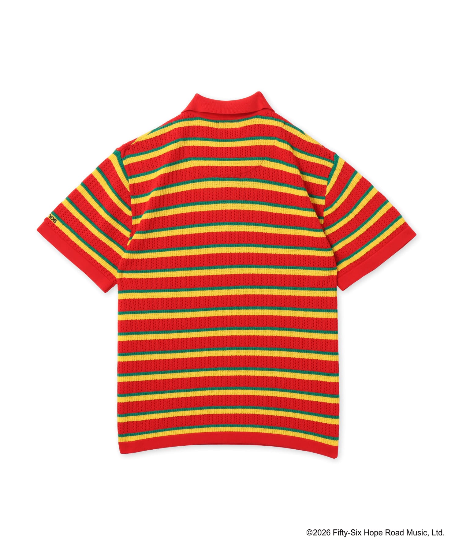 atmos x BOB MARLEY Jacquard Border Knit Polo ORANGEの画像
