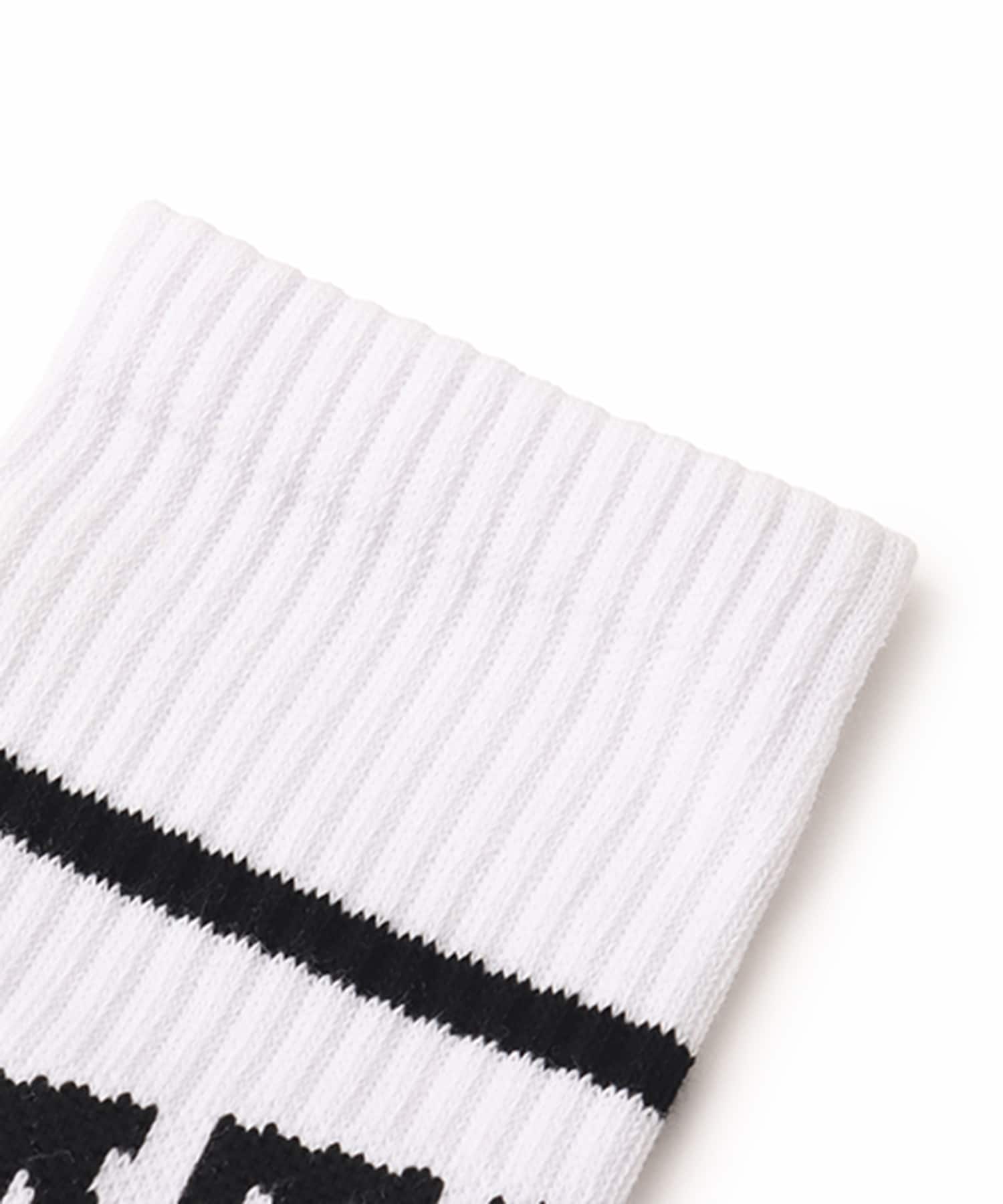 atmos College Logo Line Socks WHITEの画像