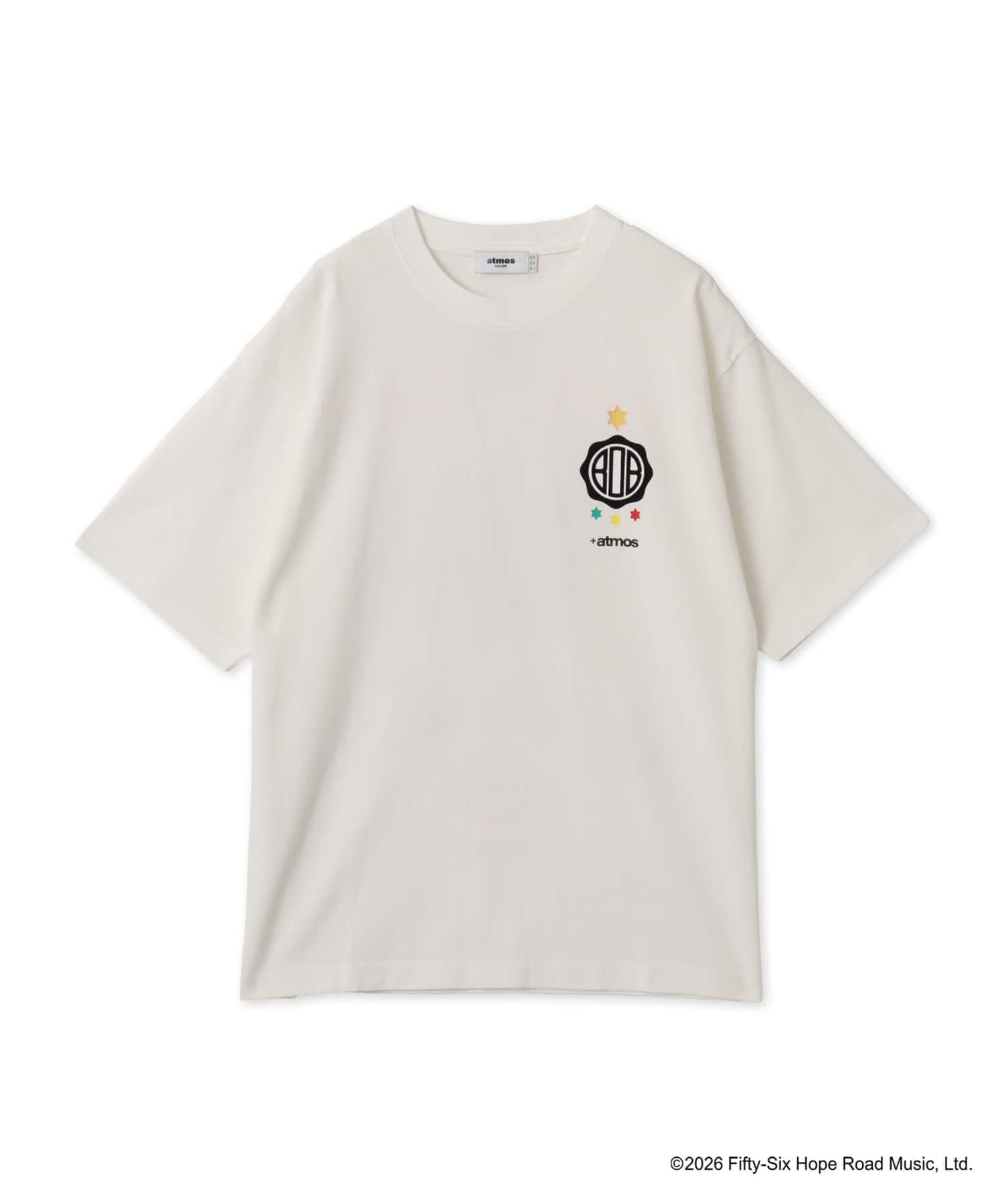 atmos x BOB MARLEY Foot Ball T-shirt WHITEの画像