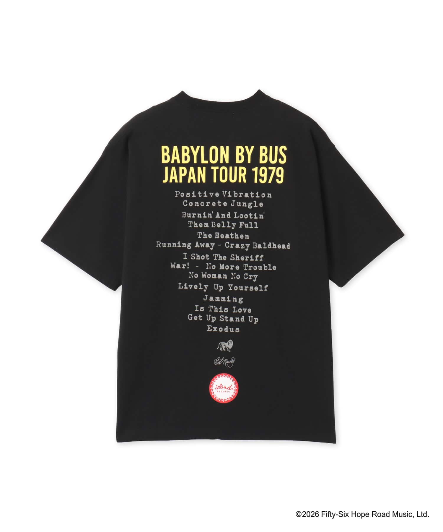 atmos x BOB MARLEY BABYLON BY BUS T-shirt BLACKの画像