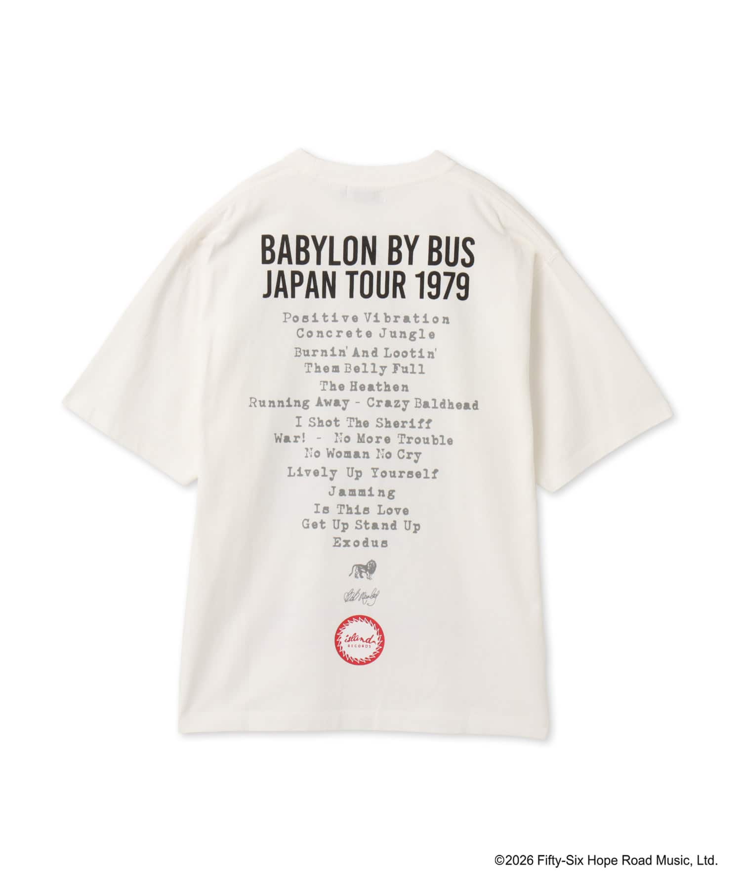 atmos x BOB MARLEY BABYLON BY BUS T-shirt WHITEの画像