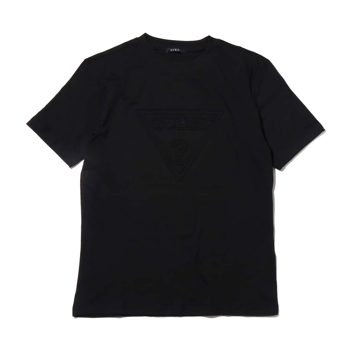 GUESS MEN'S S/SLV TEE SHIRT W/EMBOSSED LOGO AT  BLACKの画像