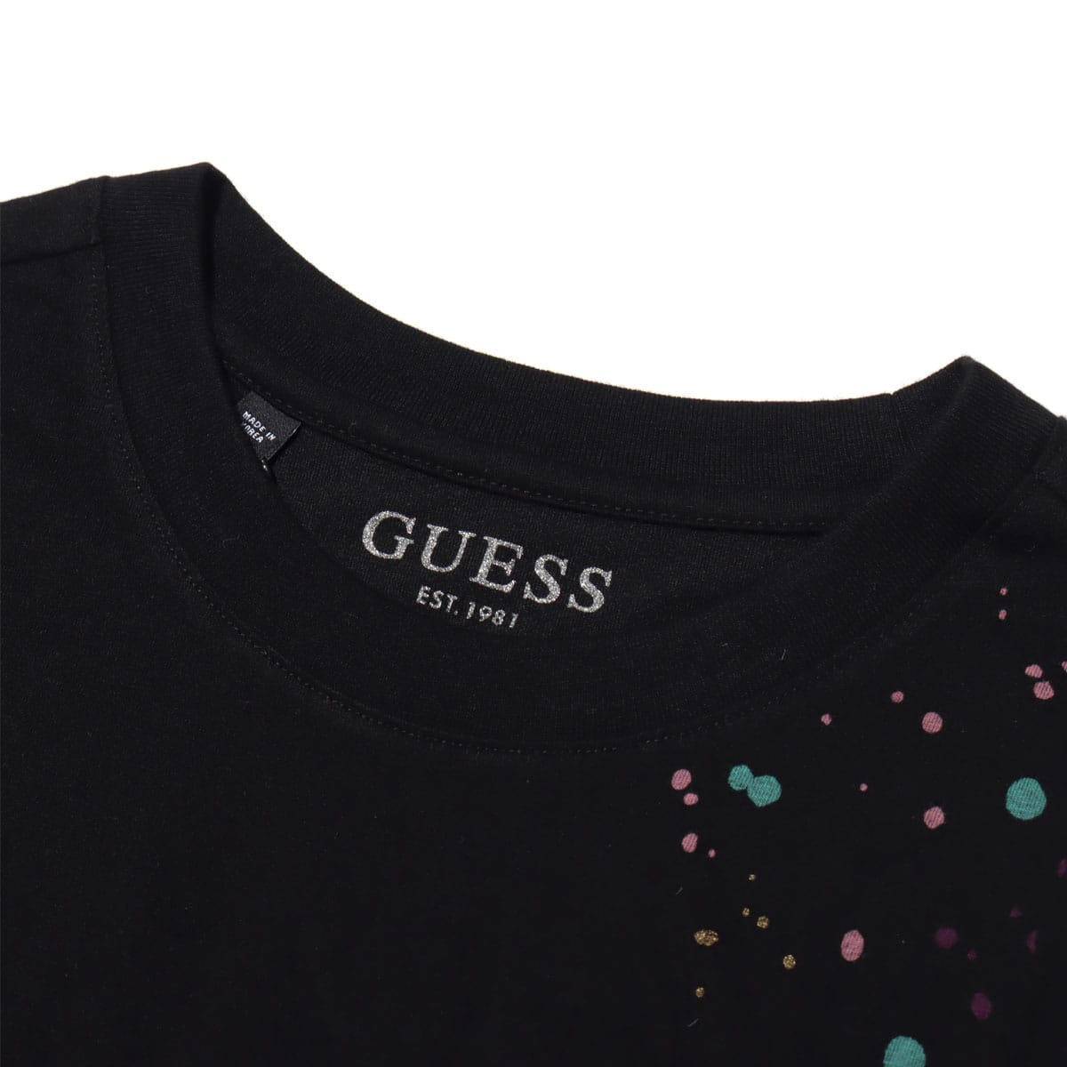 GUESS MEN'S S/SLV TEE SHIRT BLACK 20SU-Iの画像