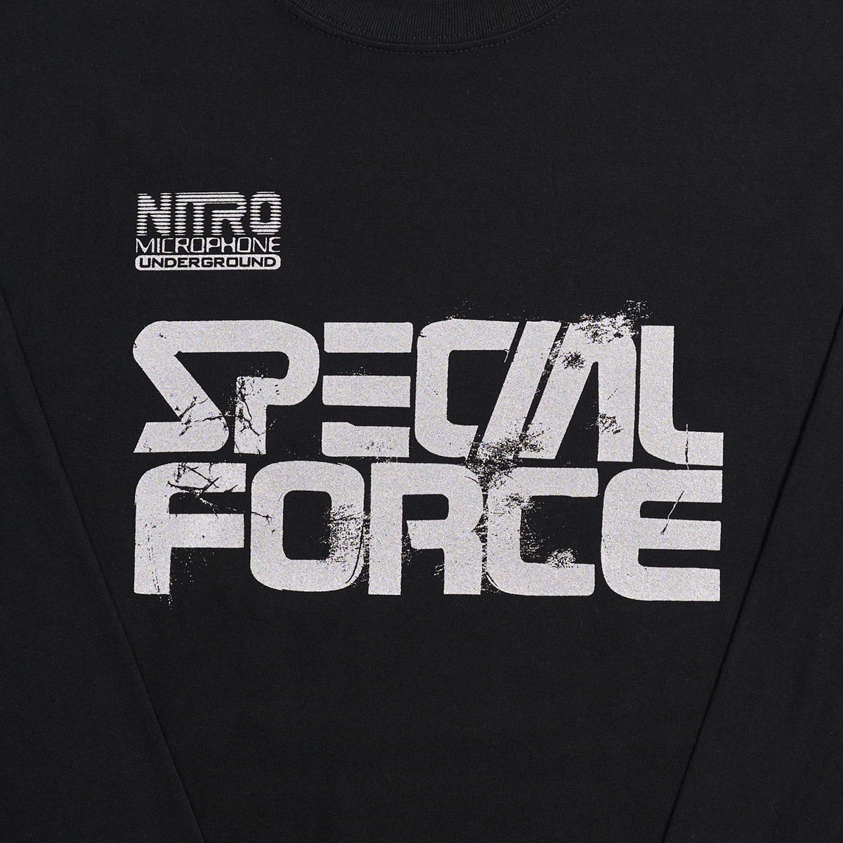NITRO MICROPHONE UNDERGROUND SPECIAL FORCE LOGO LS TEE SILVER 23HO-I